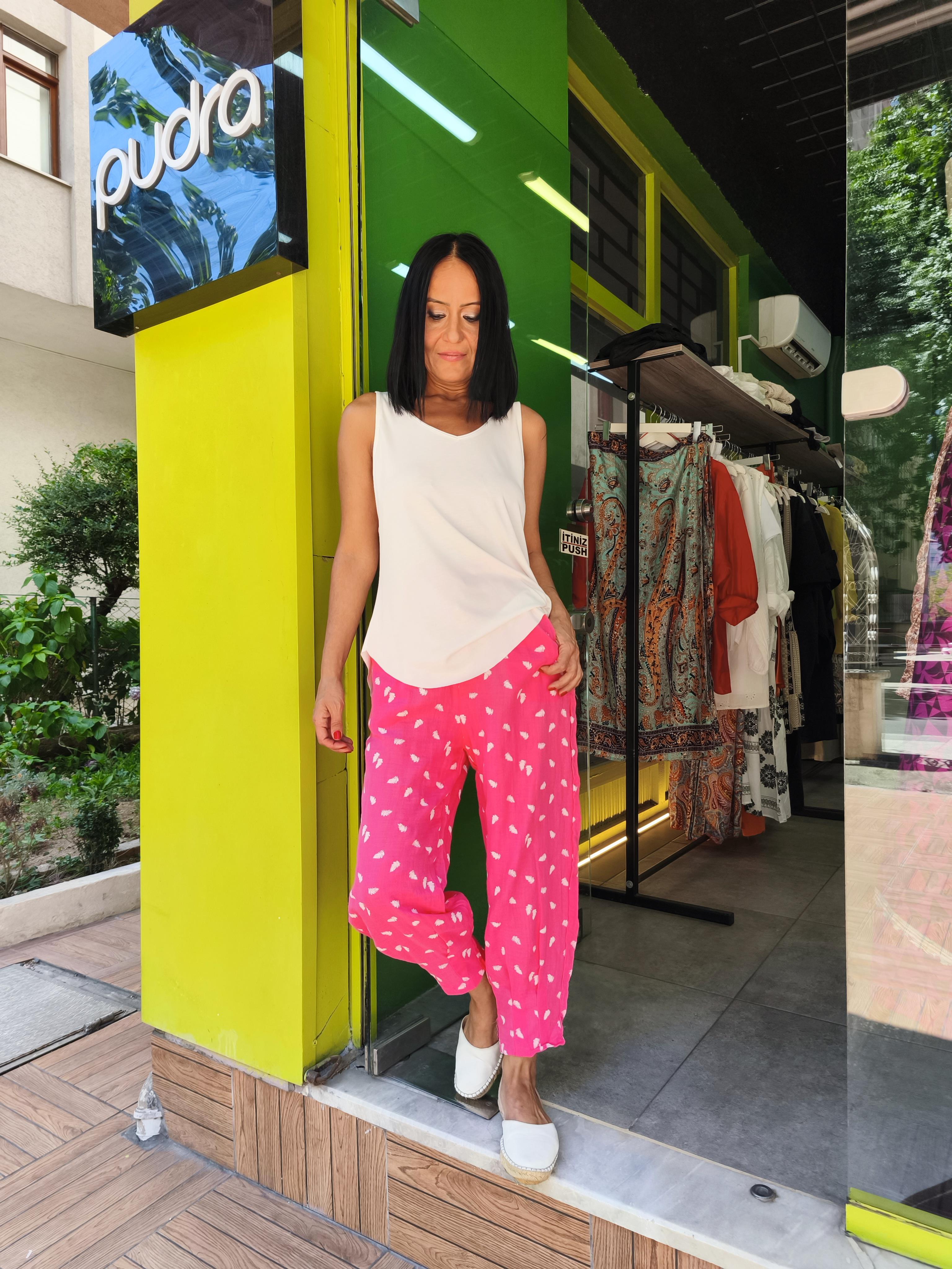 Şeker Pembe Müslin Pantolon