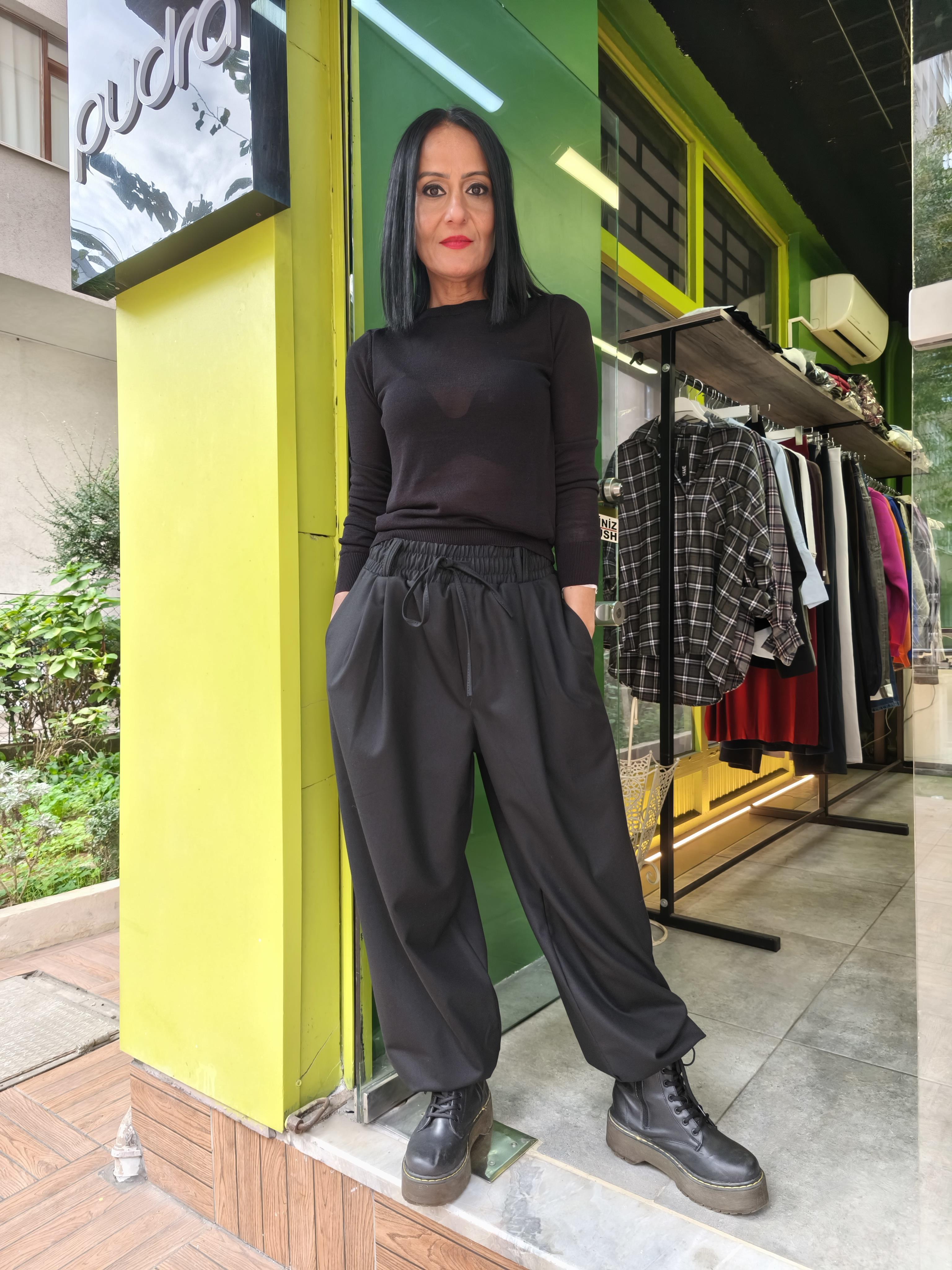 Siyah Palazzo Pantolon