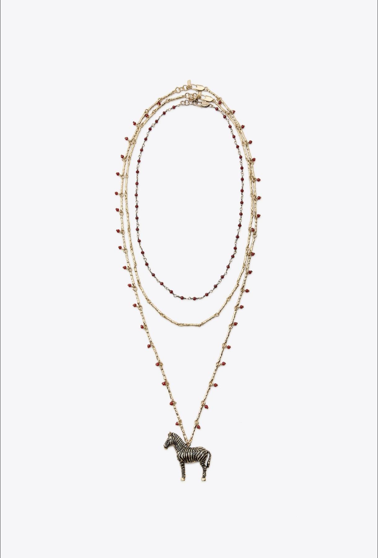Zebra Boncuklu Kolye Seti