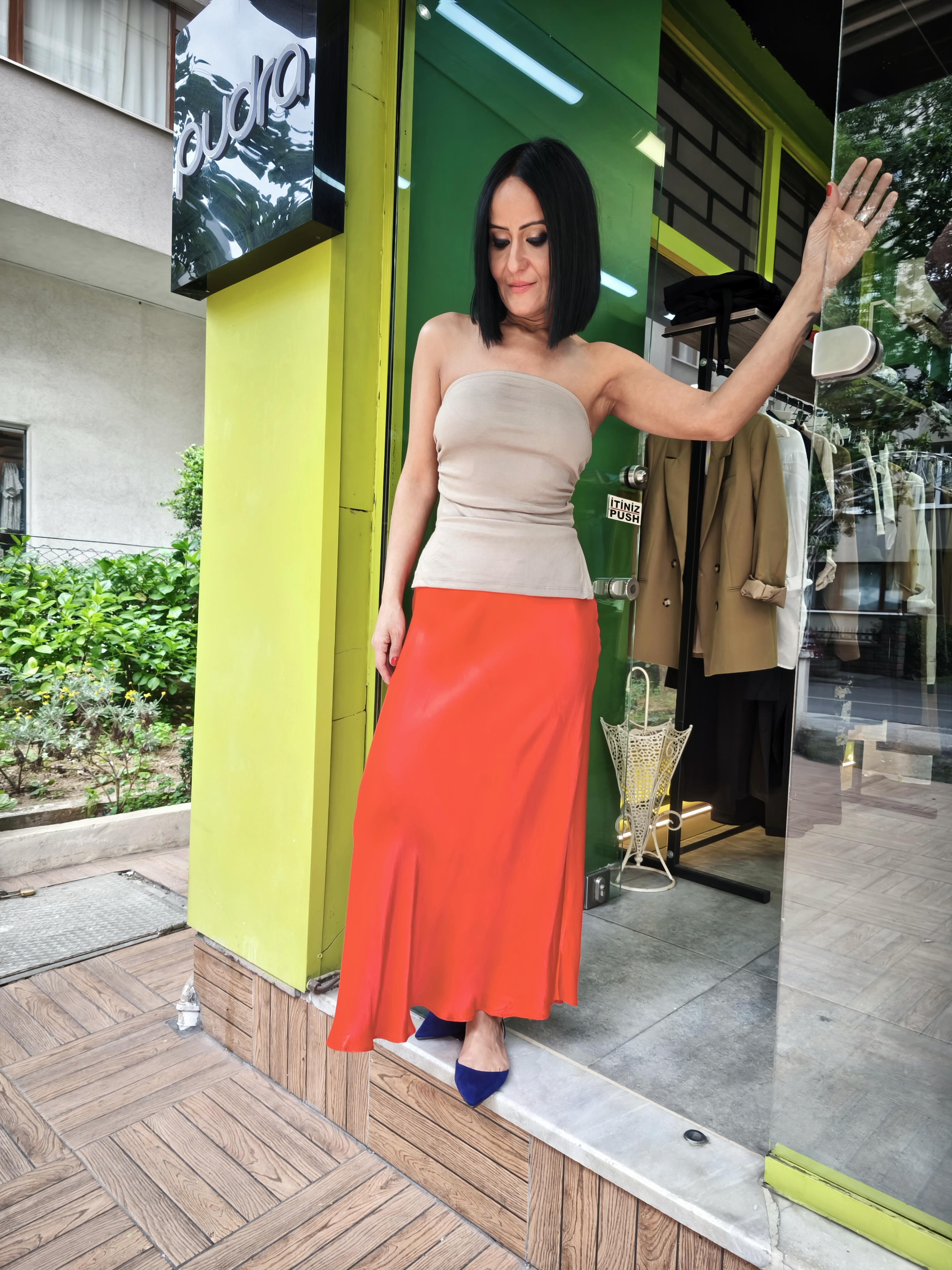 Bej Straplez Crop Top