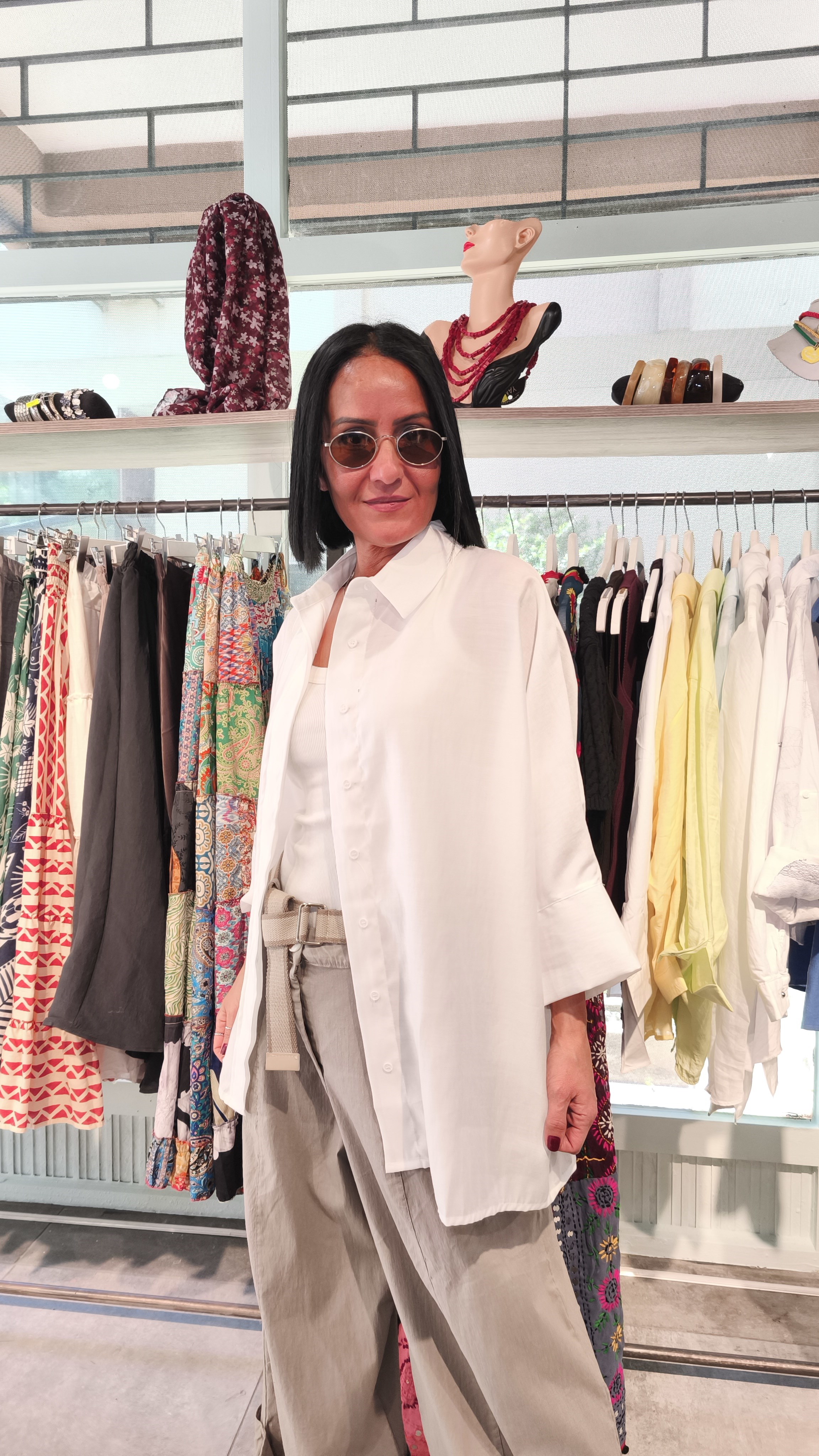 Beyaz Oversize Gömlek