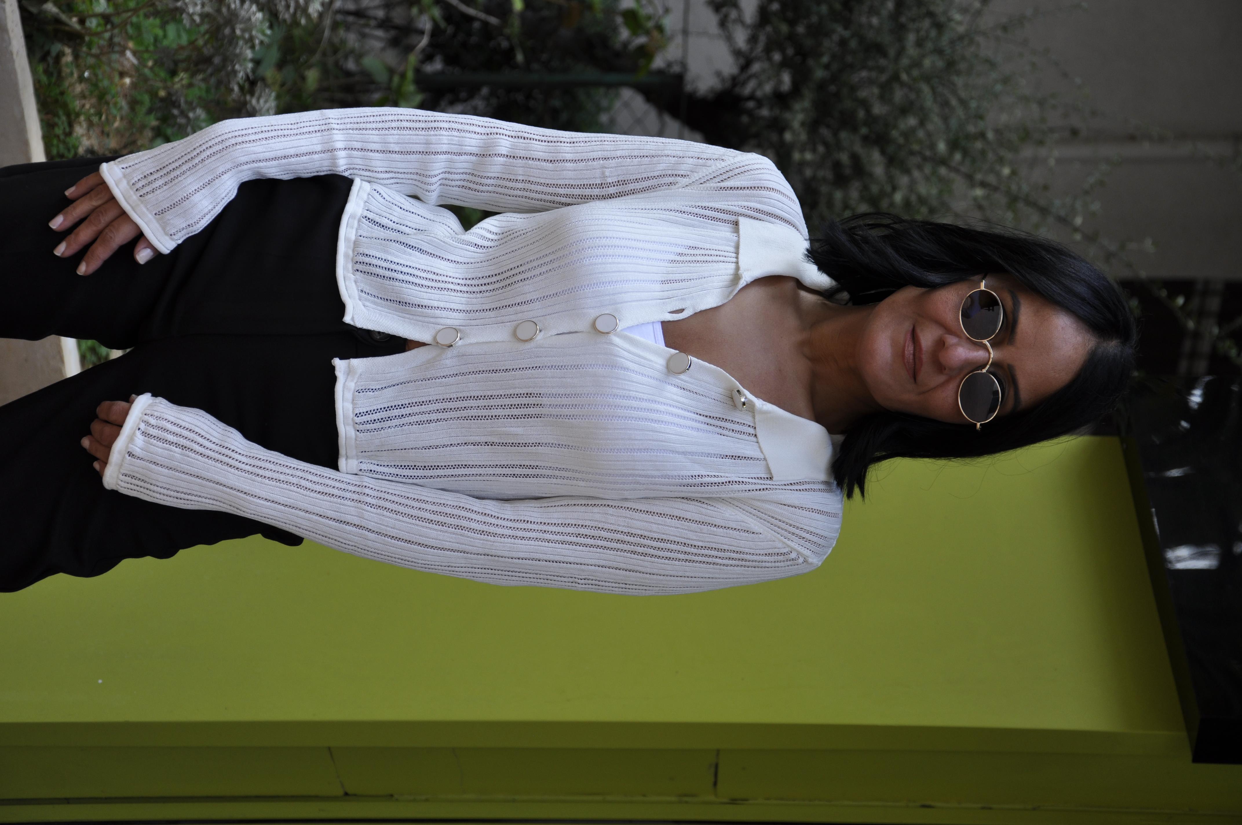 Beyaz Transparan Triko