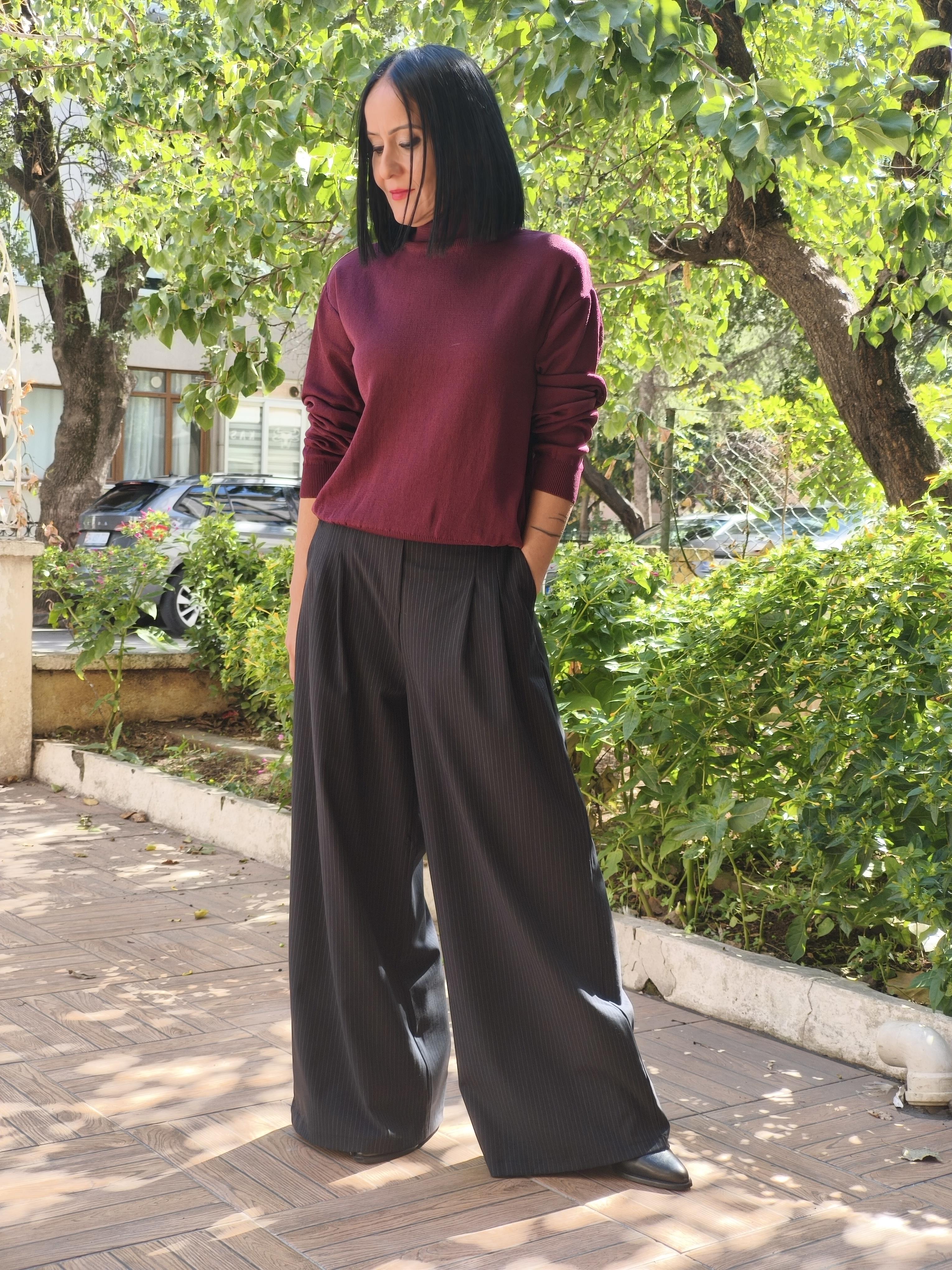 Bordo Boğazlı Kazak