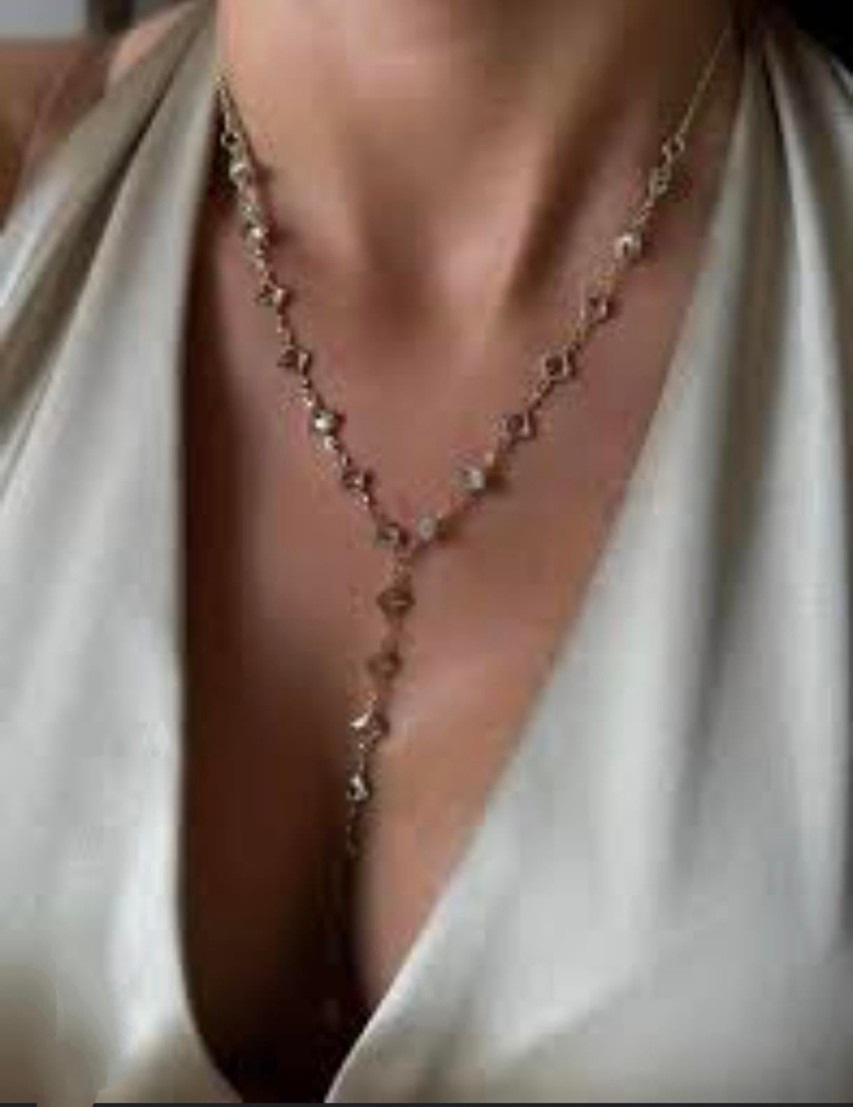 Çelik Minimal Renkli Taşlı kolye