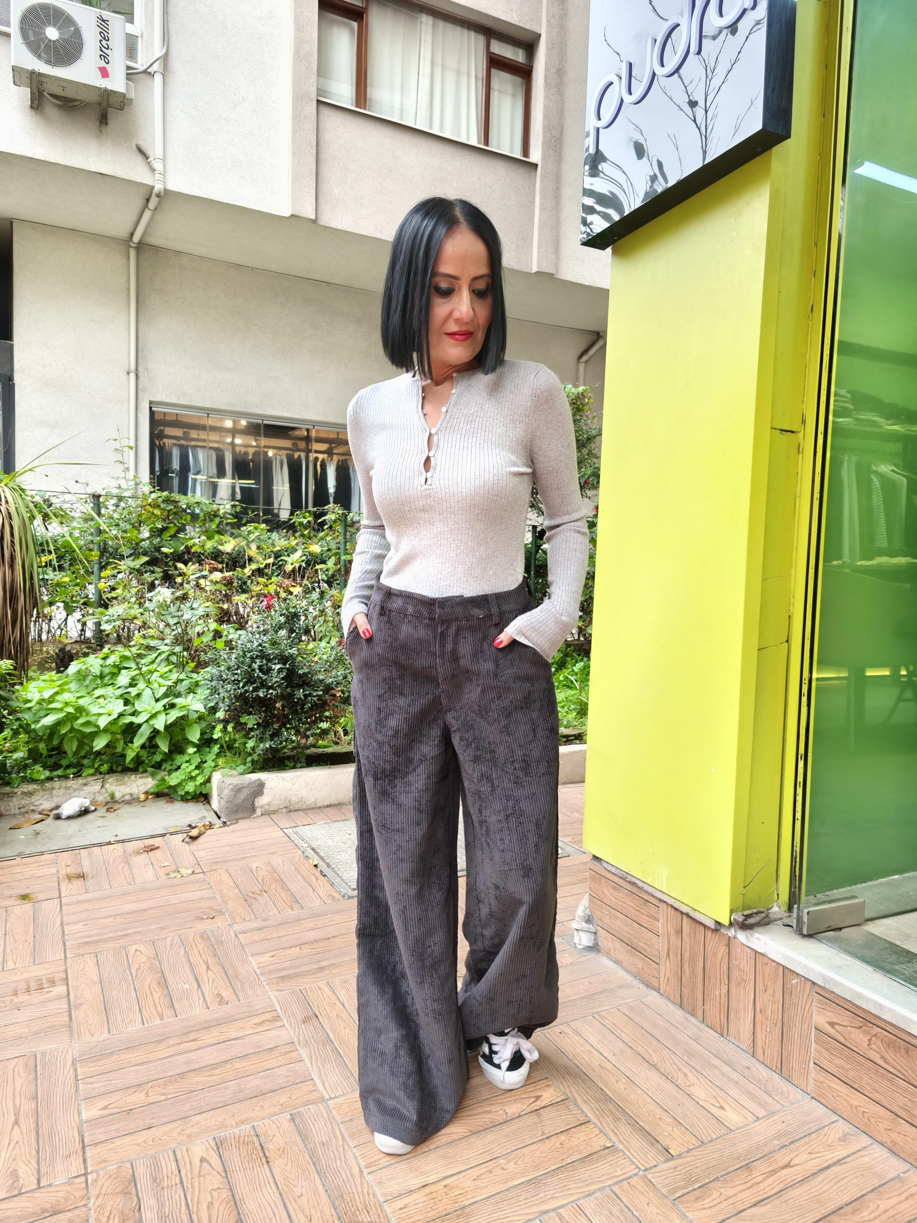 Gri Bisiklet Yaka Triko