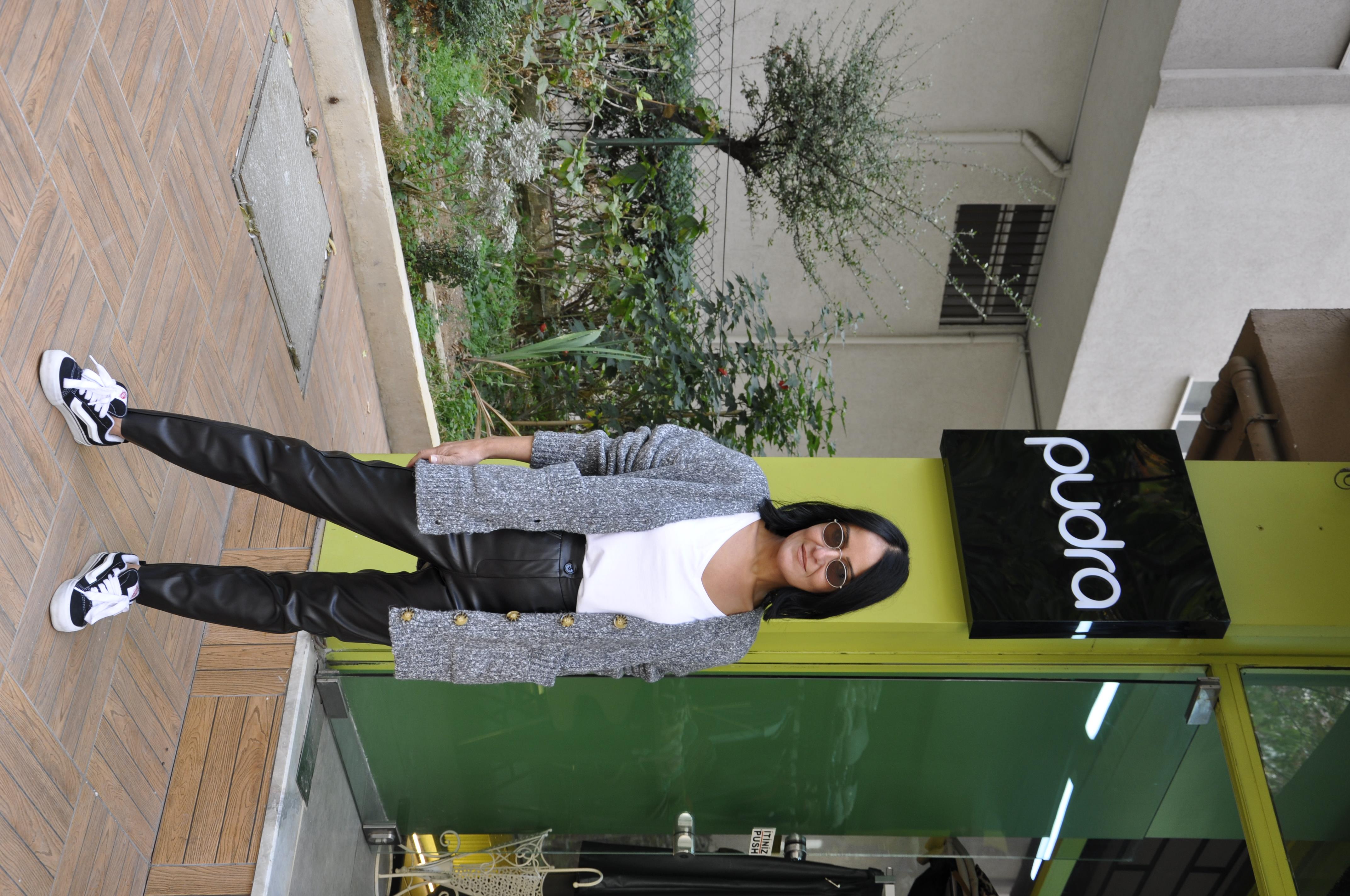 Gri Kırçıllı,Midi Boy Hırka