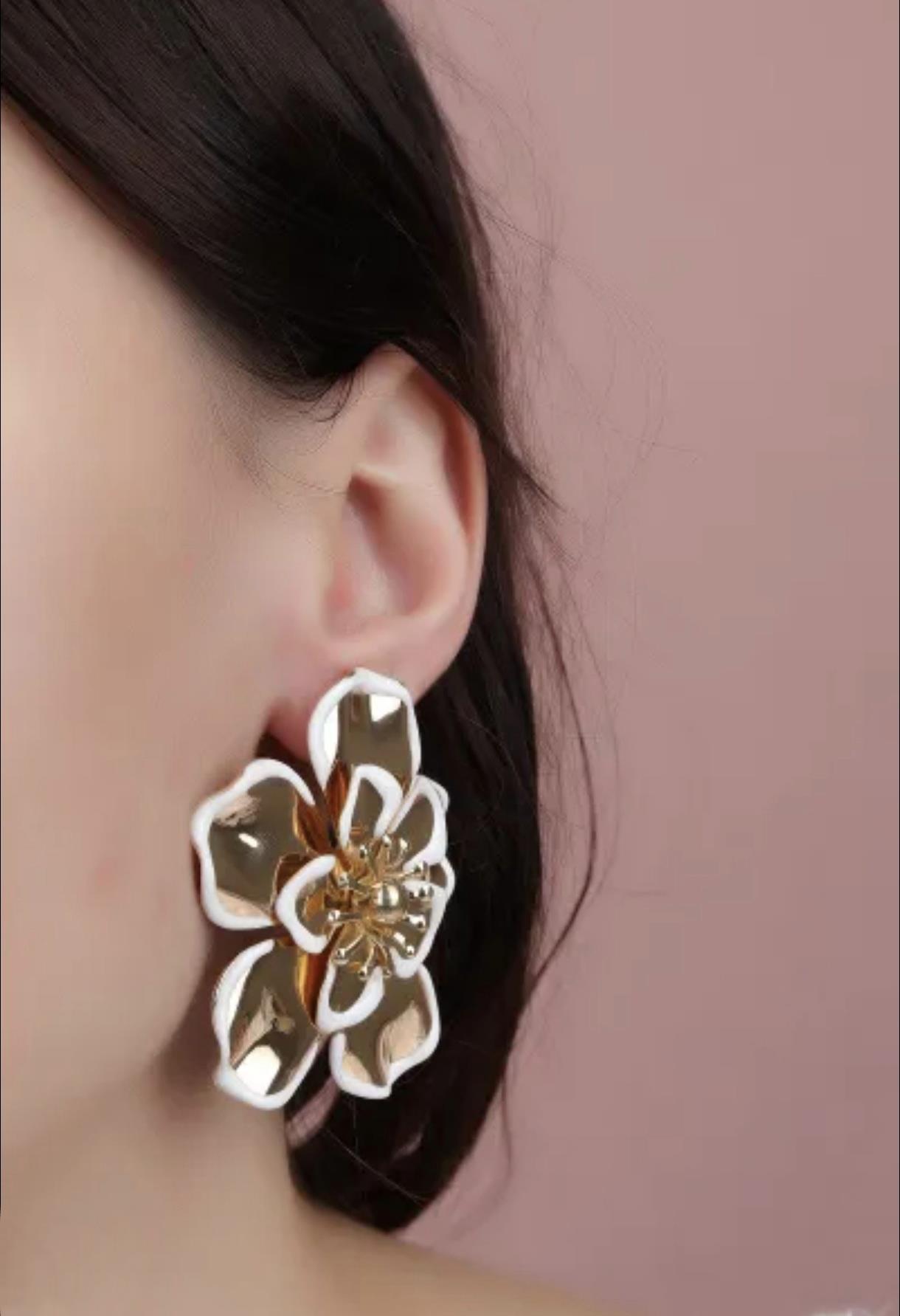 Gümüş Renk Kalpli Küpe