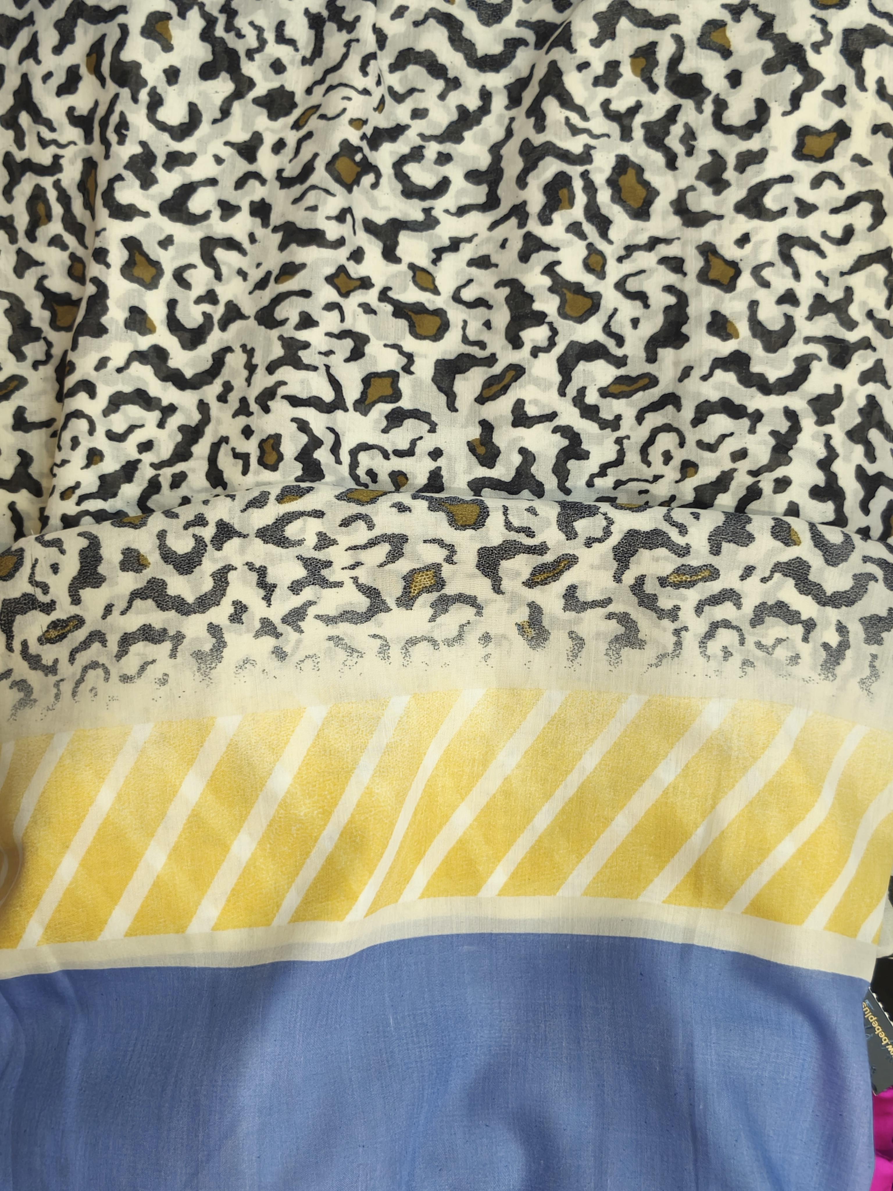 Mavi Leopar Desen Şal