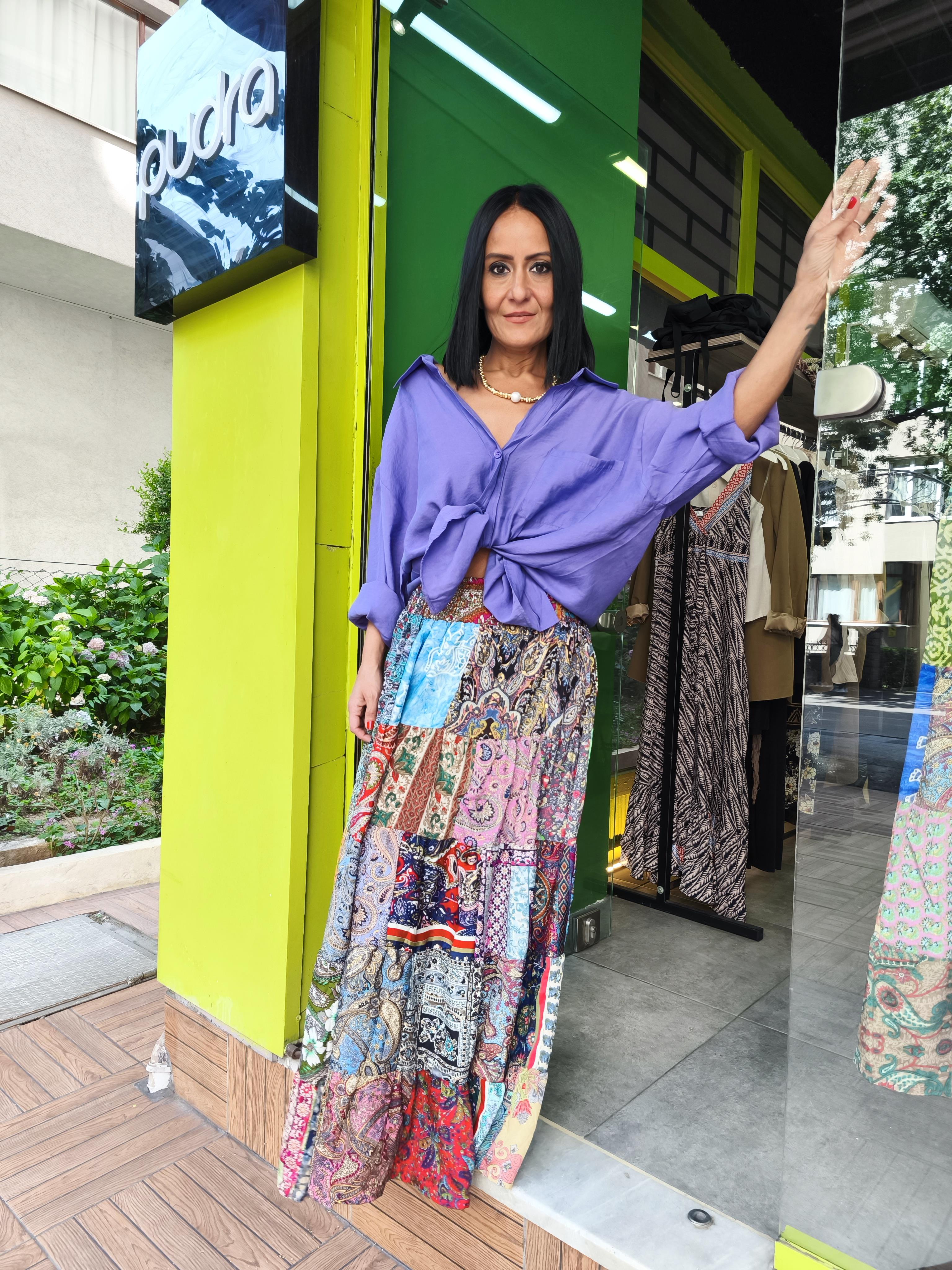 Mor Renk Oversize Gömlek