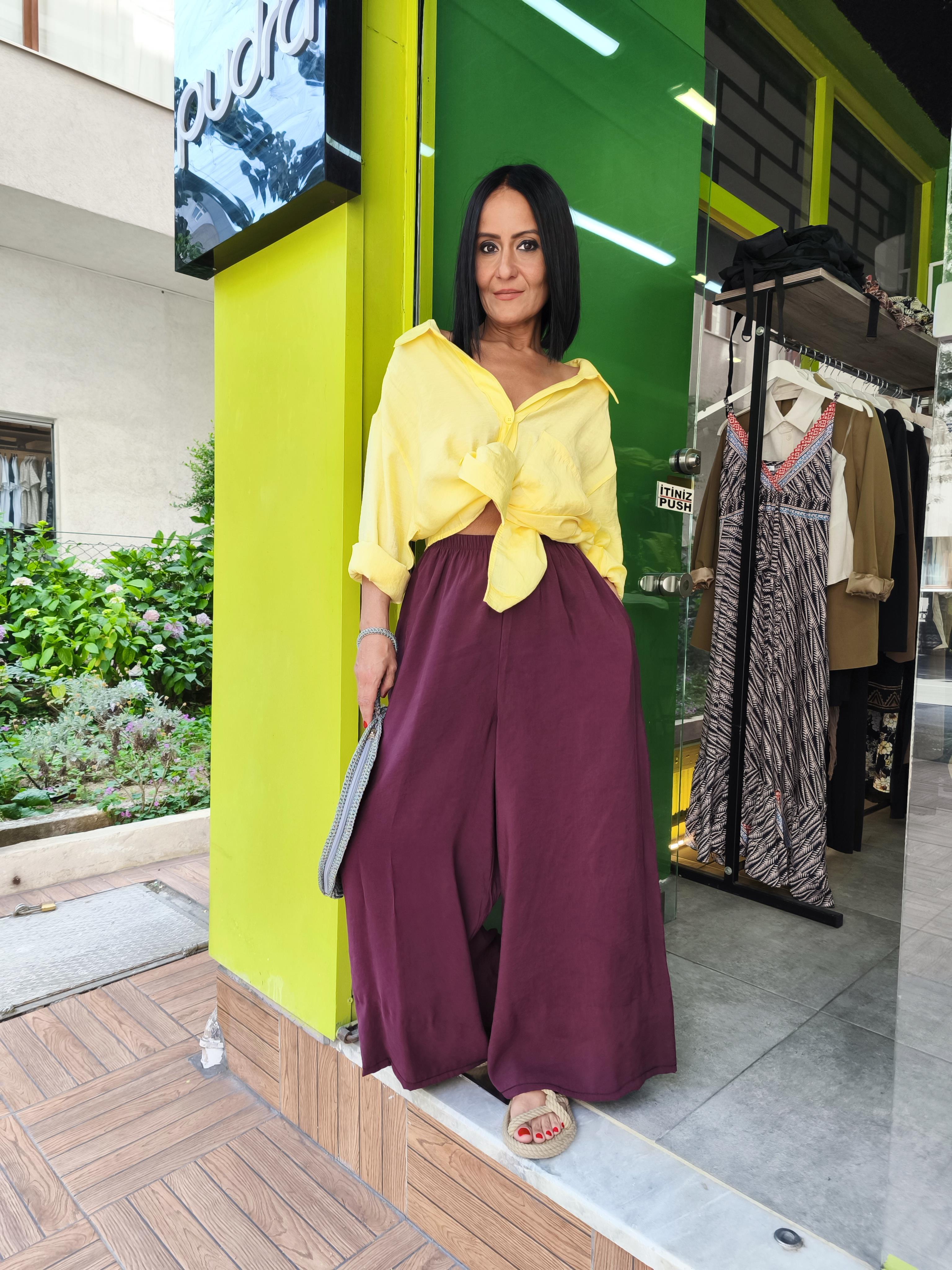 Mürdüm Palazzo Pantolon