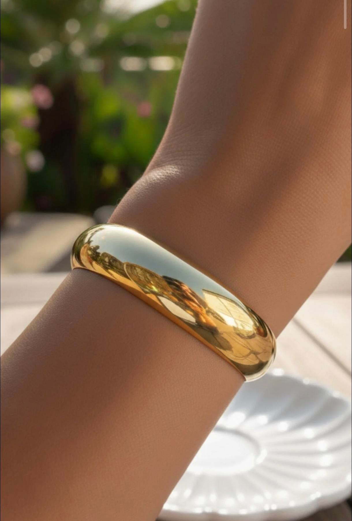 Neon Sarı El Yapımı Kalın Örme Bileklik