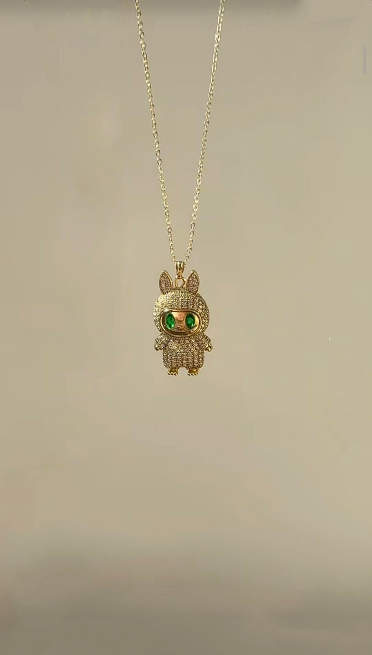 Renkli,Taşlı Labubu Kolye