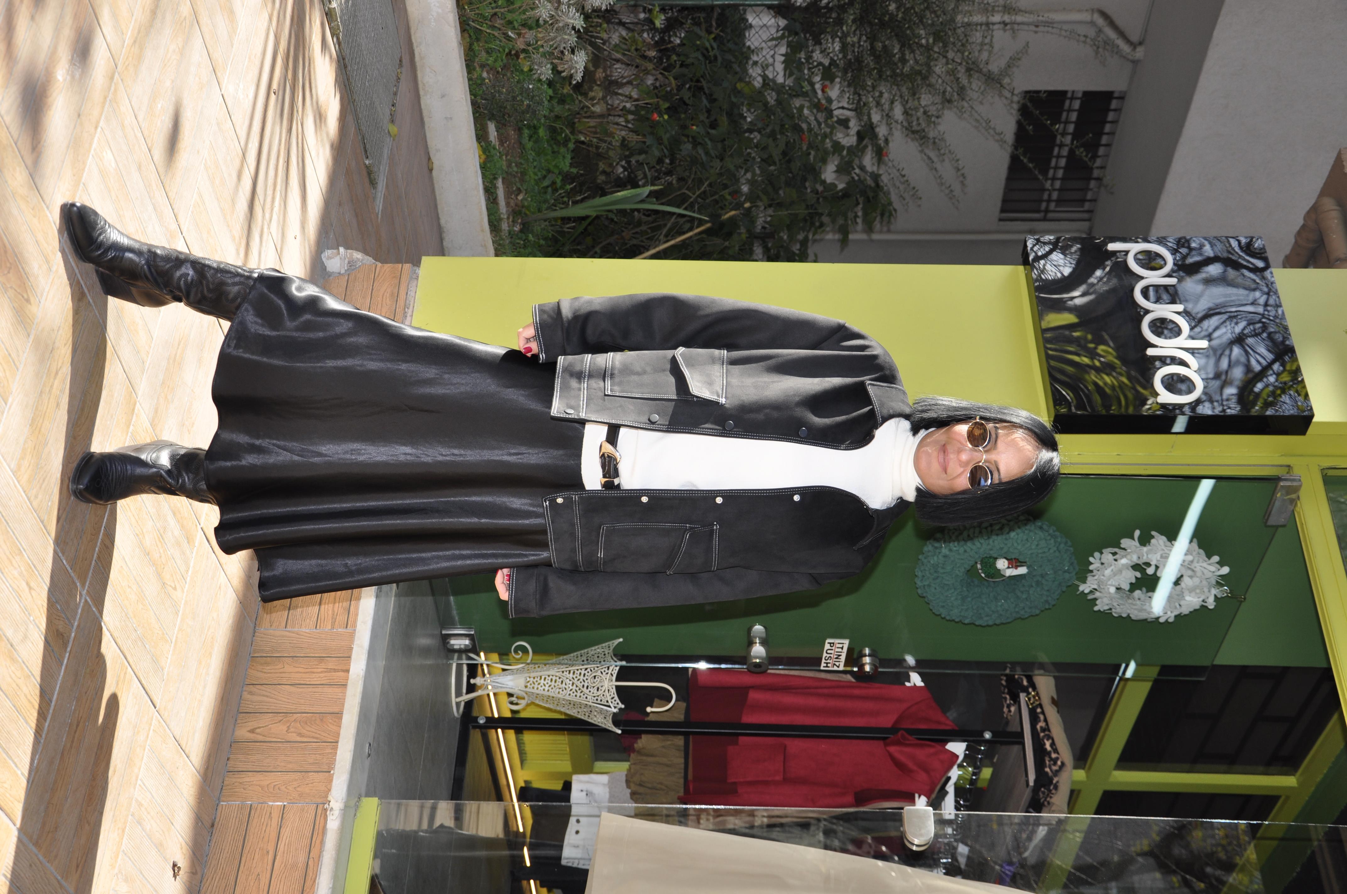 Siyah Süet Oversize Ceket