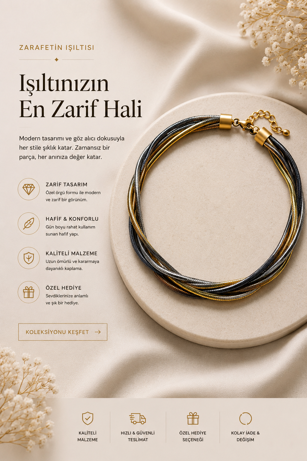 Tek Sıra Charm kolye