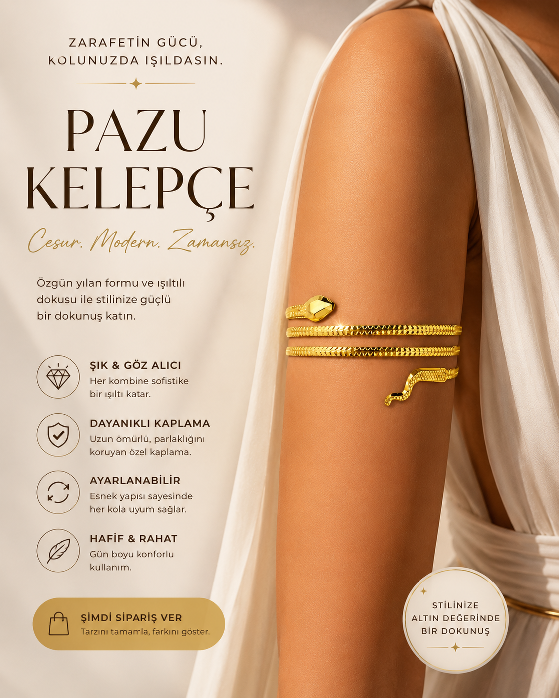 Yılan Figürlü Pazu Kelepçe