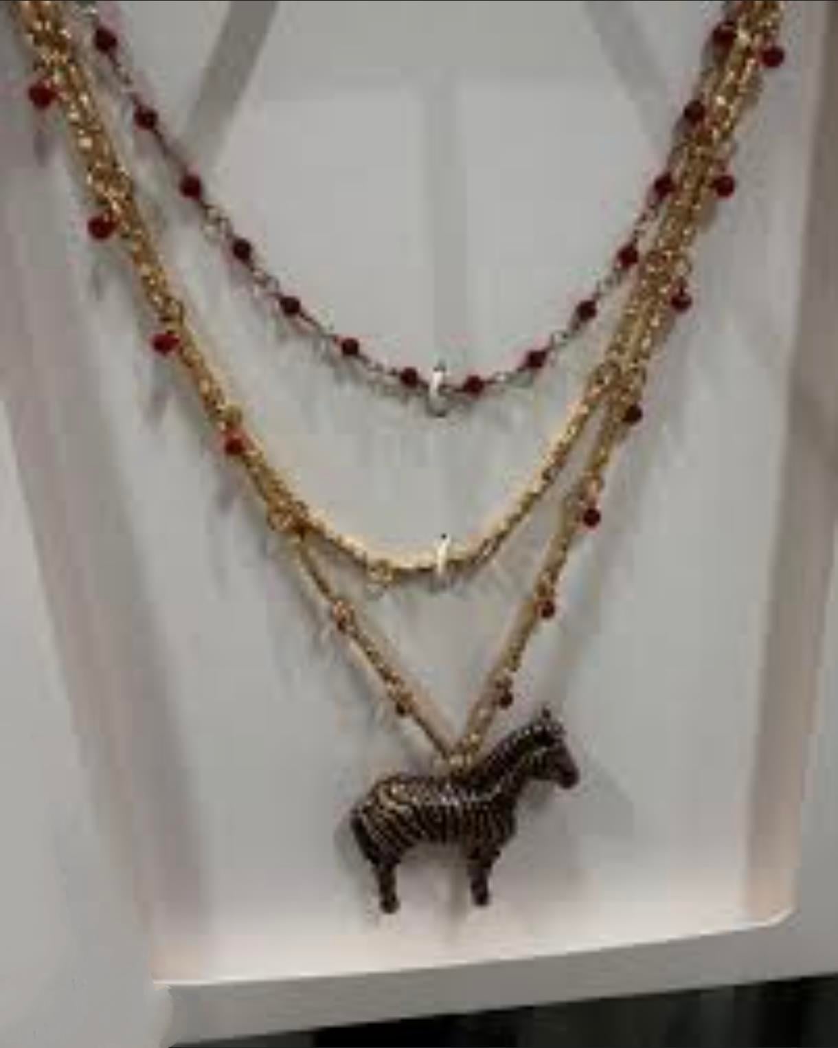 Zebra Boncuklu Kolye Seti