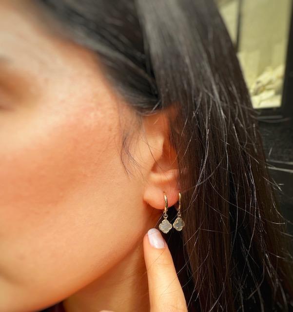 14 Ayar Altın Yonca Küpe