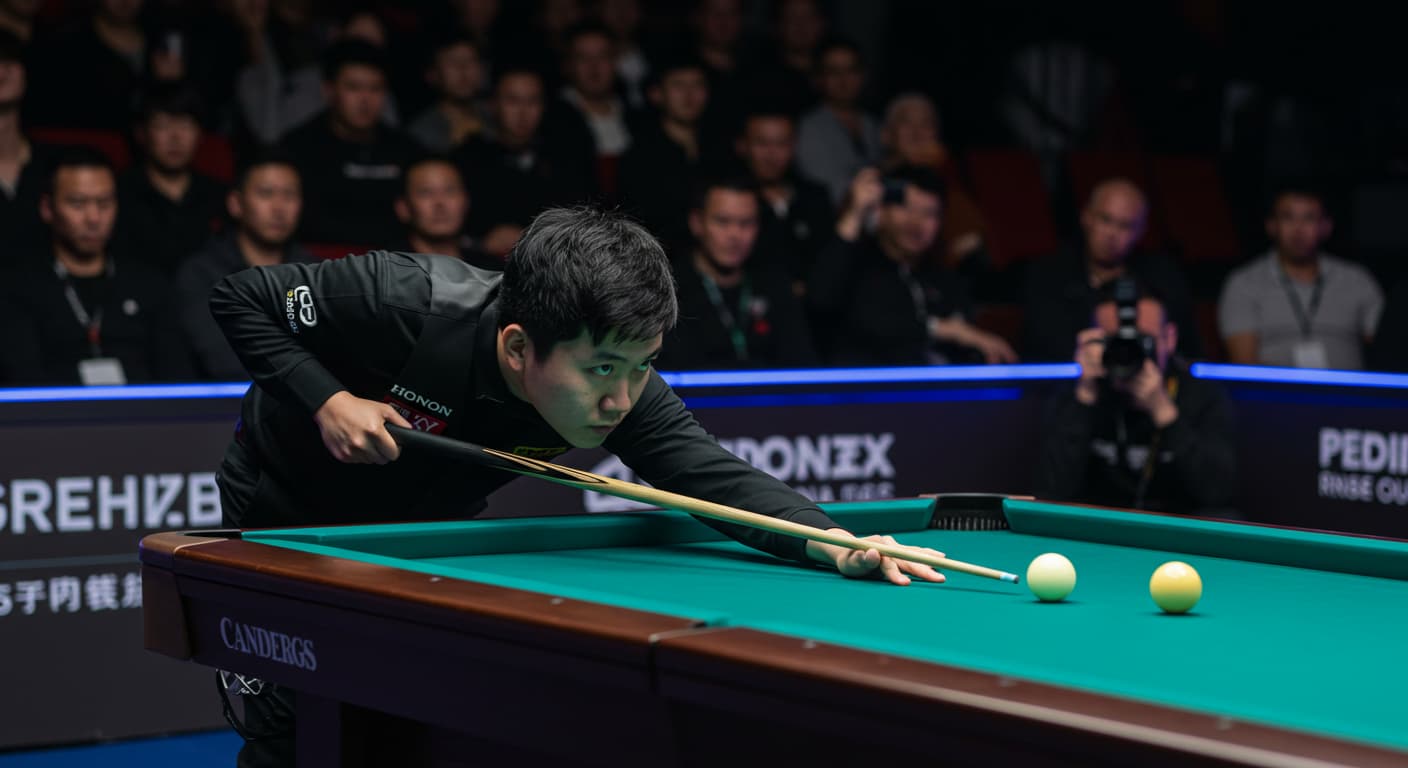 Profesyonel bilardo oyuncusu oyun sırasında