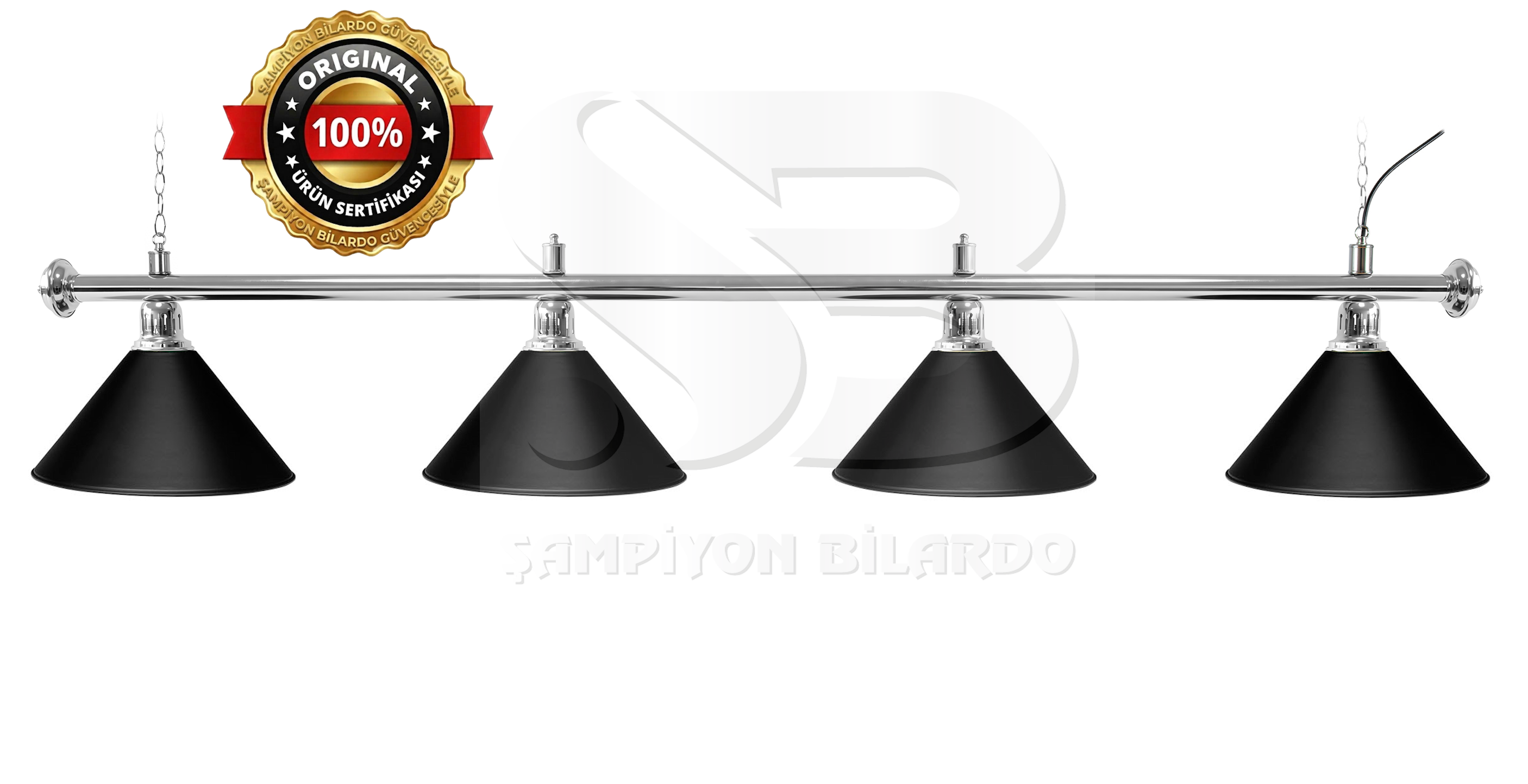 BİLARDO MASA LAMBASI KROM AKS SİYAH APLİK (İTHAL)