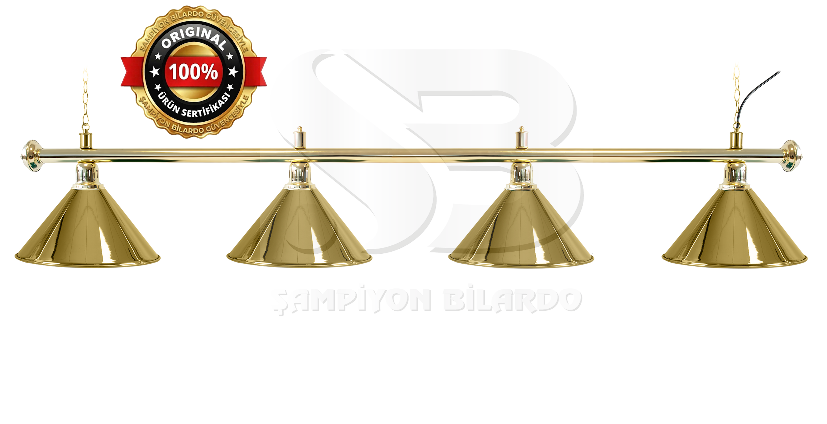 BİLARDO MASA LAMBASI 4'LÜ GOLD AKS GOLD APLİK (İTHAL)