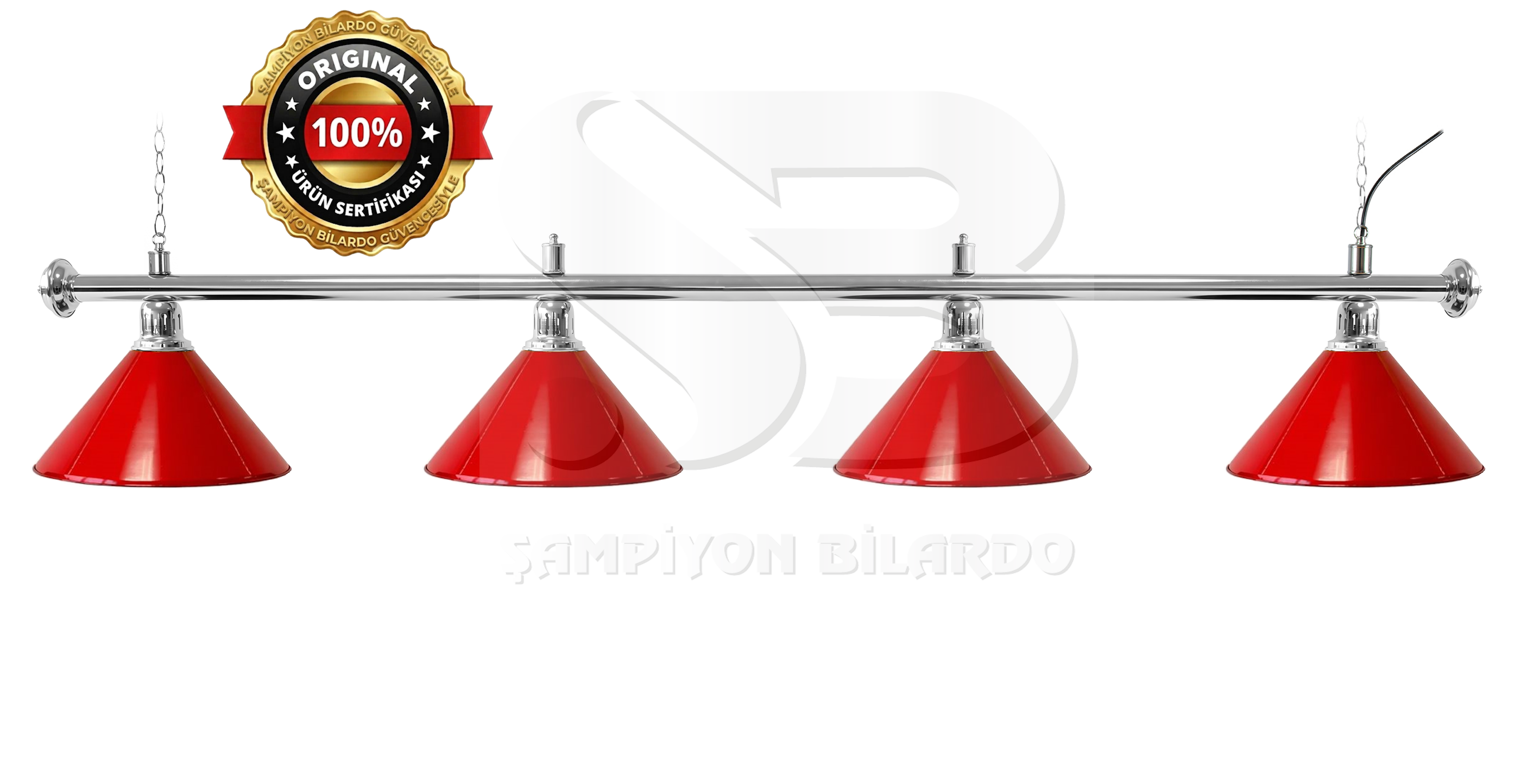 BİLARDO MASA LAMBASI KROM AKS KIRMIZI APLİK (İTHAL)
