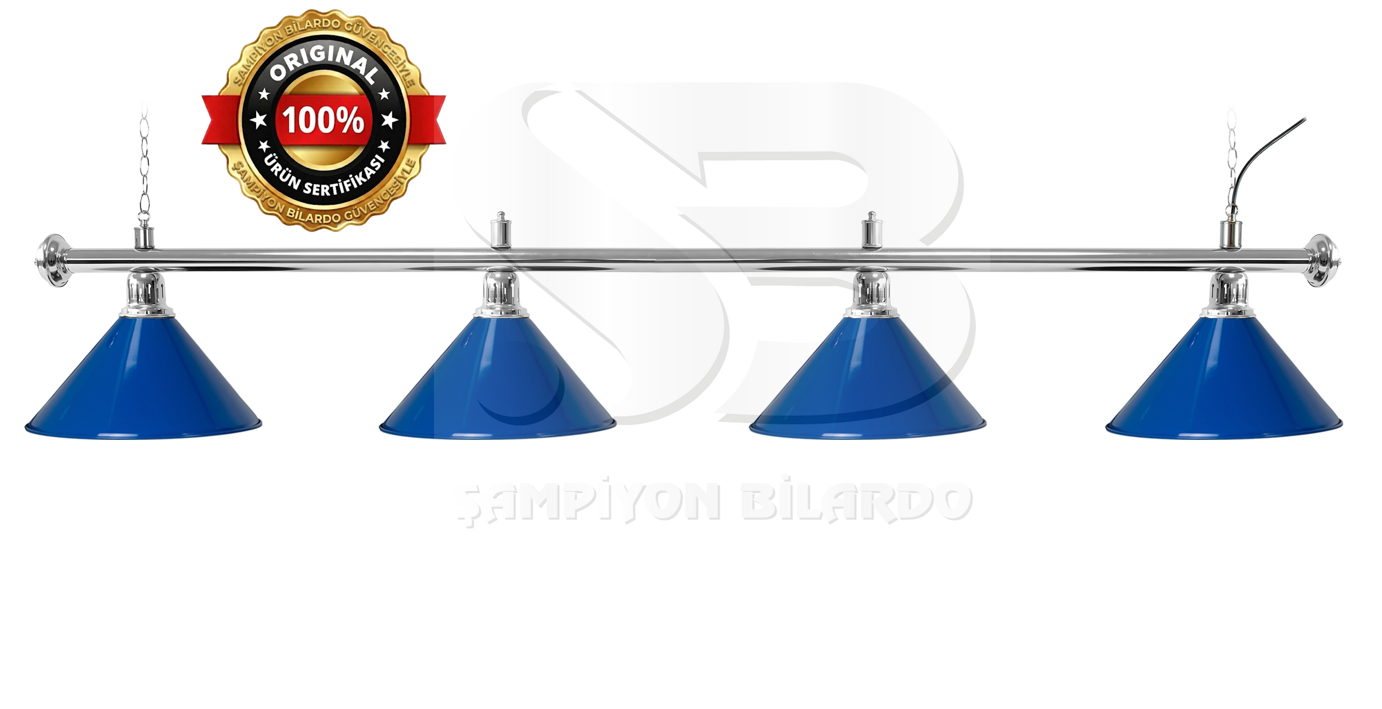 BİLARDO MASA LAMBASI KROM AKS MAVİ APLİK (İTHAL)