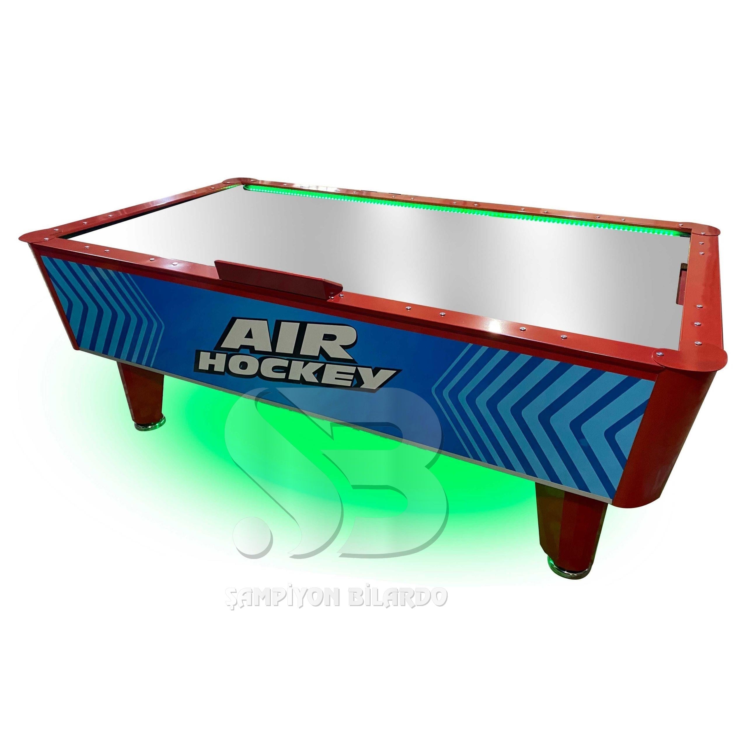 EKONOMİK MODEL AİRHOCKEY (KROM SAC ZEMİN) (KÜPEŞTE İÇ KENARLAR LEDLİ) (ALÜMİNYUM KAPLAMA KÜPEŞTE) (DIŞ MEKAN) 