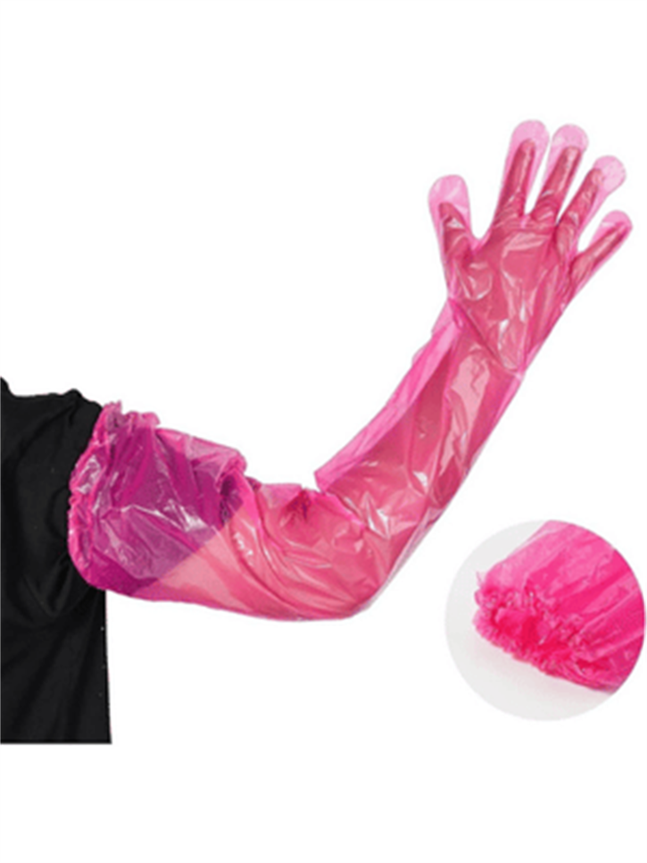 long-arm veterinary gloves with elastic cuff
