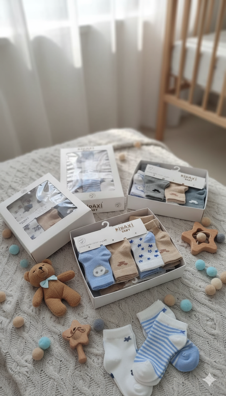 KD51061.DESENLİ ERKEK ÇORAP 0-6 AY