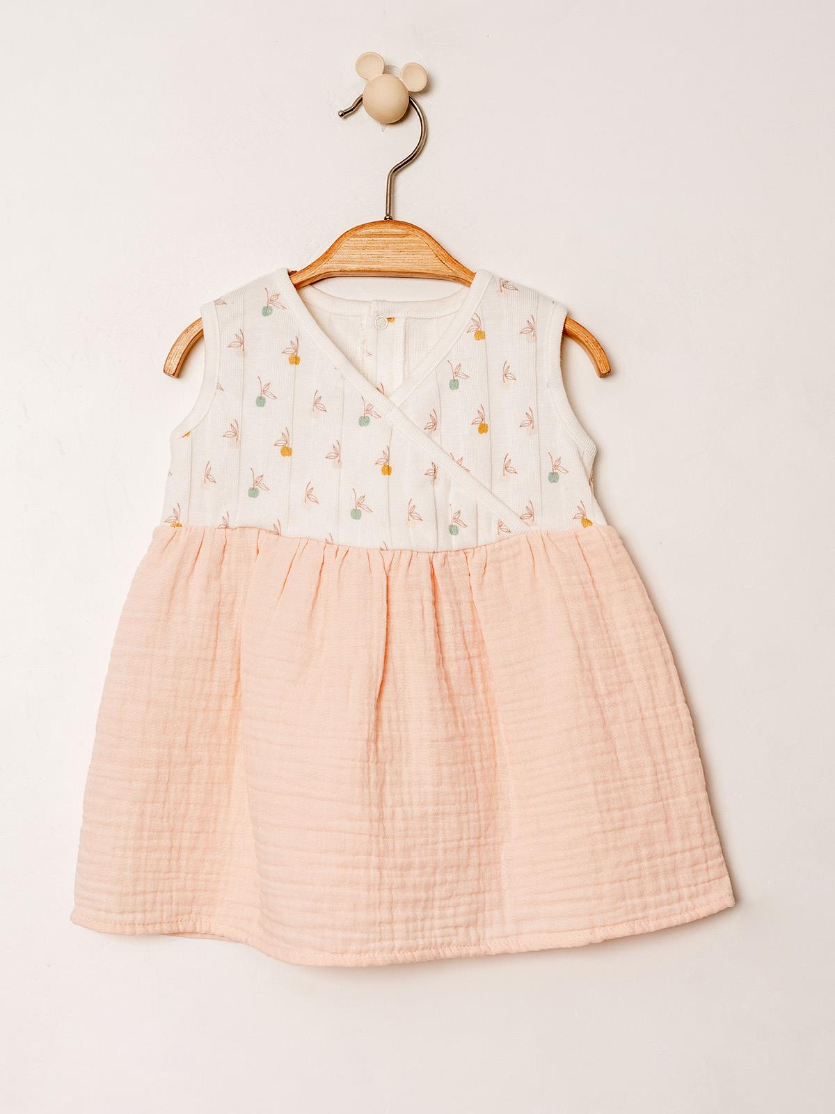 Jakarlı Örme Desenli Elbise