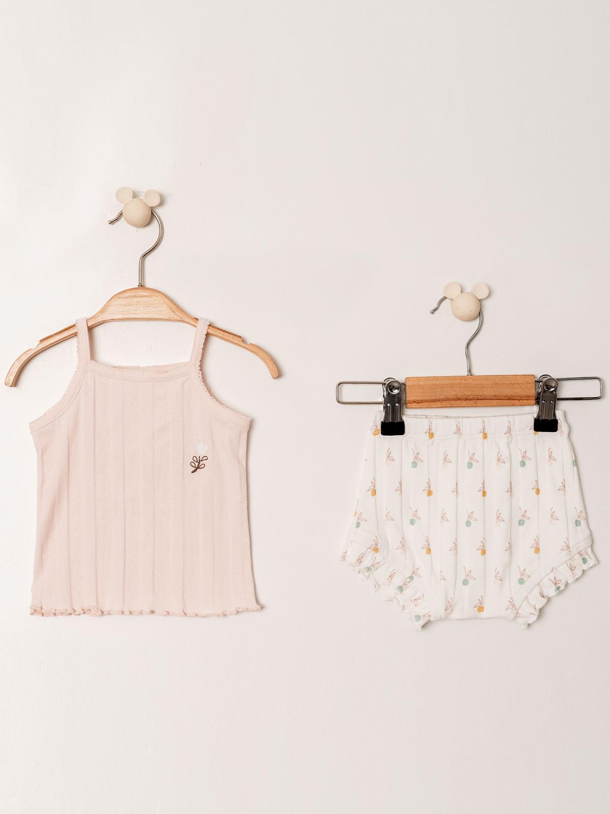 Jakarlı Örmeli Askılı Atlet Şort Takım