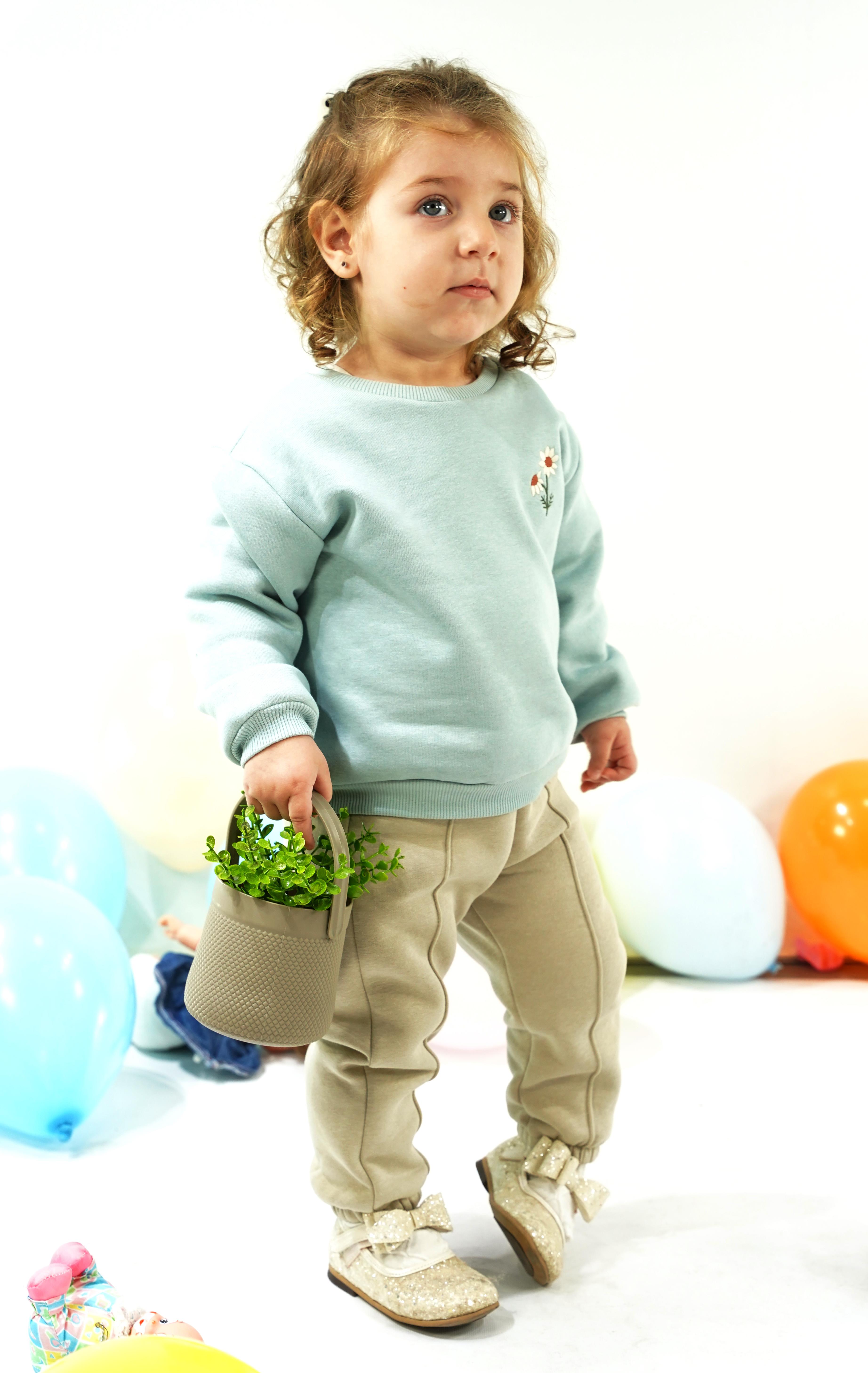 KD33261 PAPATYA NAKIŞLI 3İPLİK KIZ TAKIM 6-9/9-12/18-24/24-36 AY