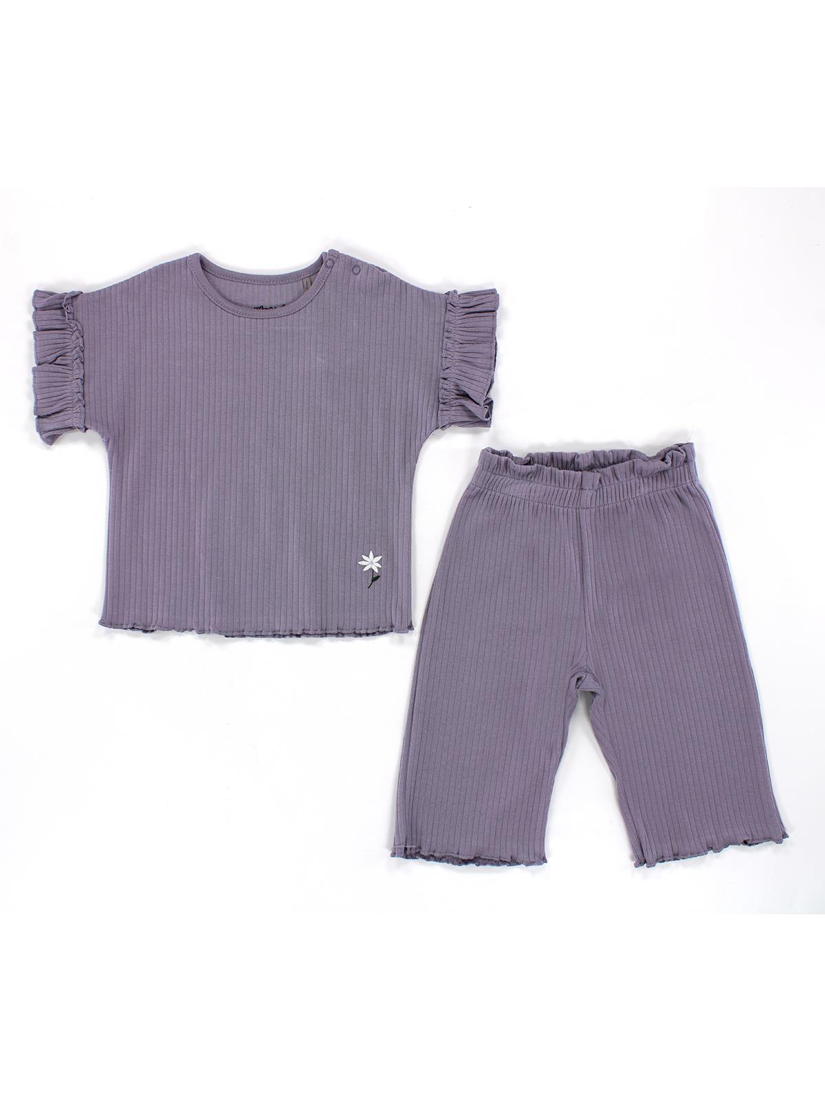 KD43017.KAŞKORSE KOLLAR FIRFIRLI TİŞÖRT PATİKSİZ ALT TAKIM 6-9/9-12/18-24/24-36AY