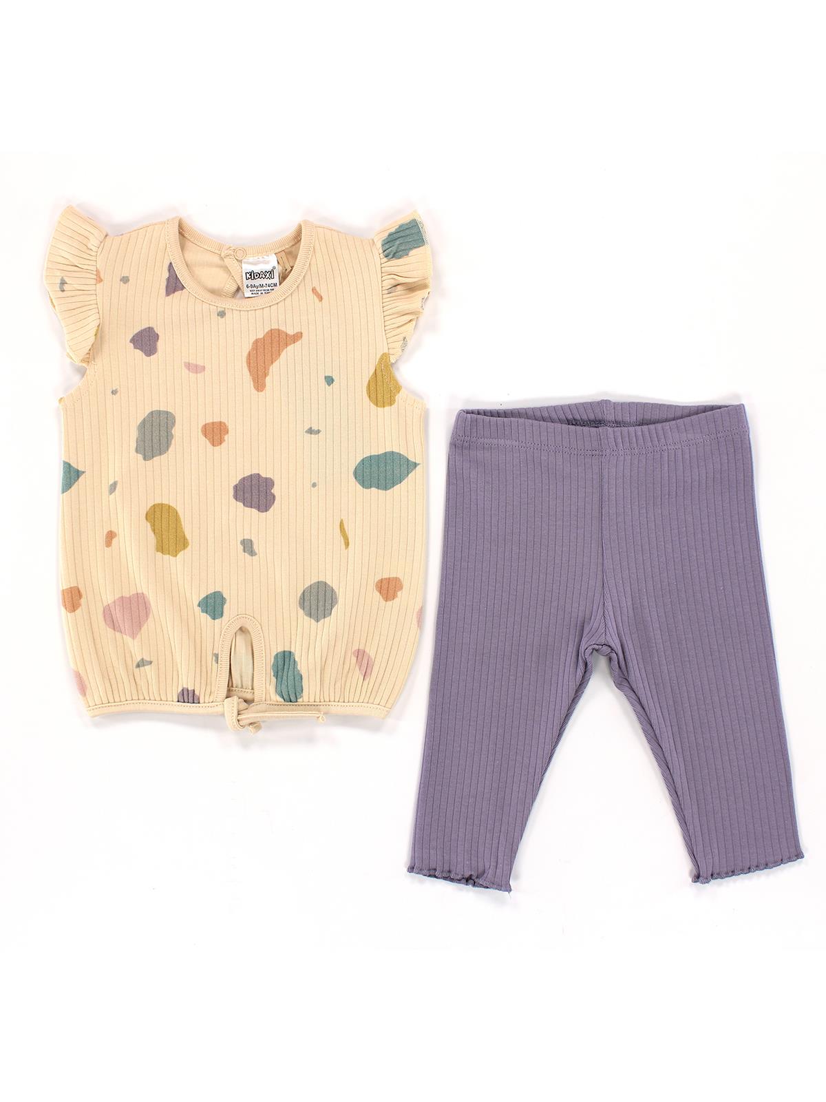 KD43023.KAŞKORSE DESENLİ TİŞÖRT PATİKSİZ ALT TAKIM 6-9/9-12/18-24/24-36AY