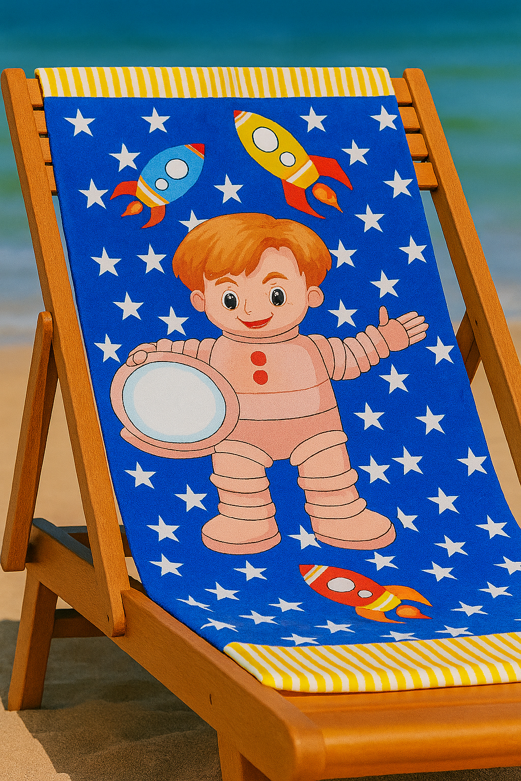 KD49006 ASTRONOT DESENLİ PLAJ HAVLUSU 70x150