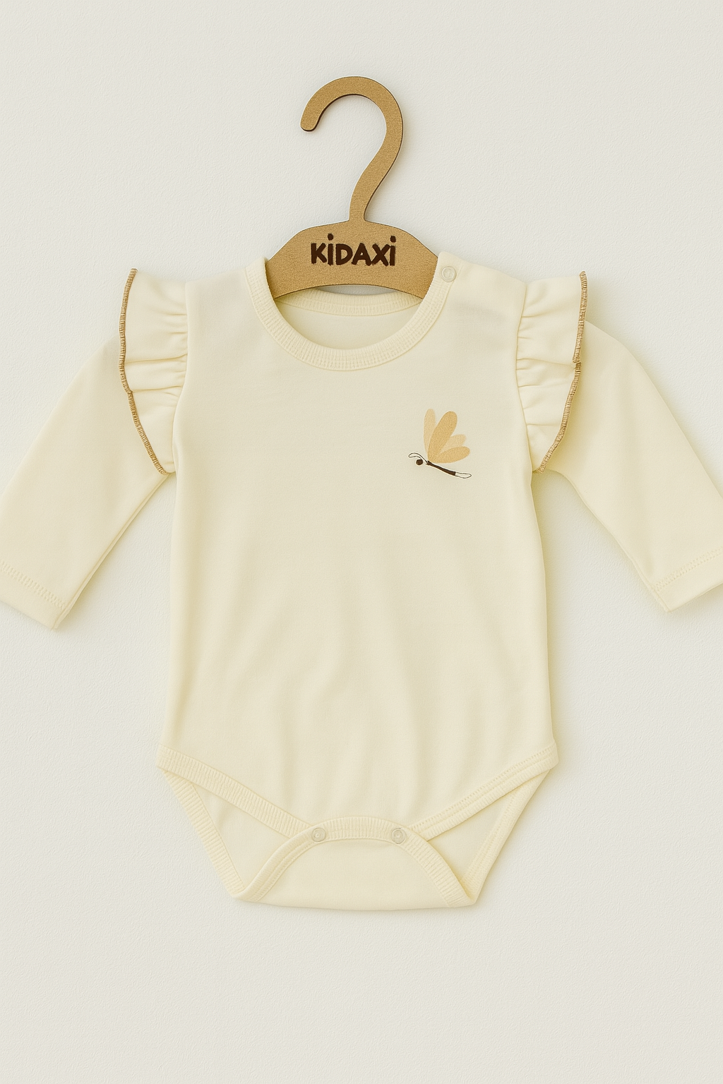 KD53085.ORGANİK KIZ UZUN KOL ÇITÇITLI BODY 3-6/6-9/9-12/18-24 AY