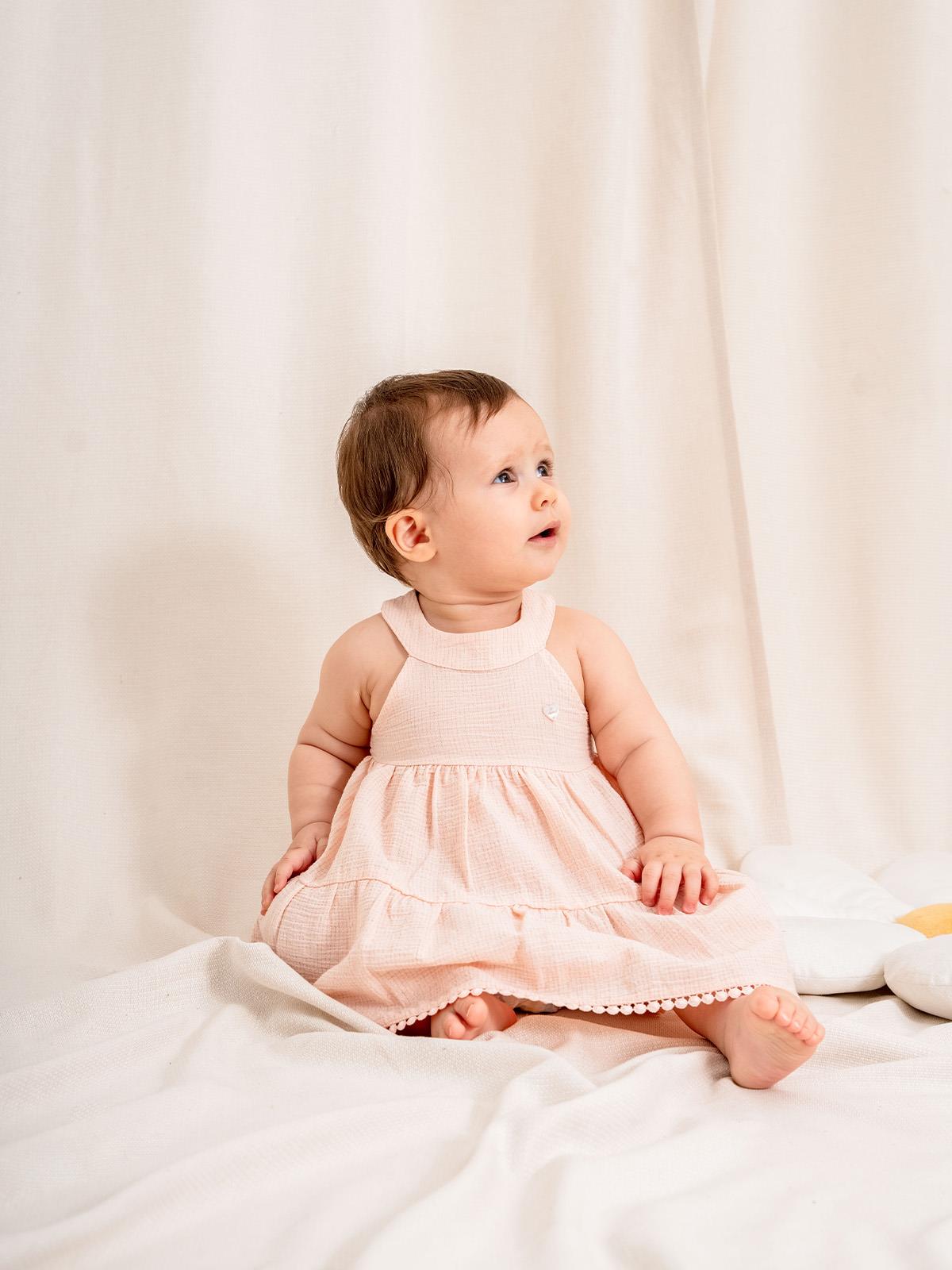 Şile Bezi Fırfırlı Elbise