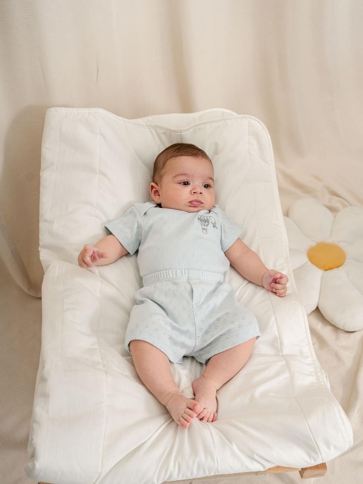 Jakarlı Nakışlı Çıtçıtlı Body Şort Takım