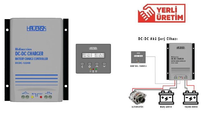 Havensis 40A DC DC 12/24 EKRANLI ÇİFT YÖNLÜ