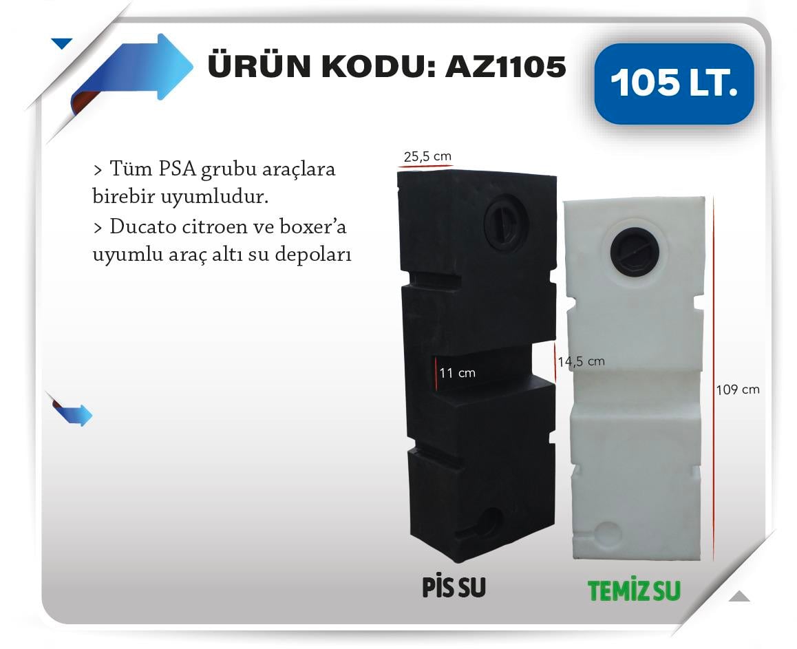 AZFEN PSA GRUBU 105 LITRE SU DEPOSU