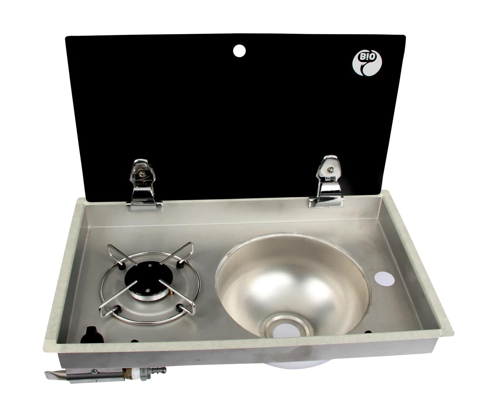 Cam Kapaklı Tekli Gömme Ocaklı Evye