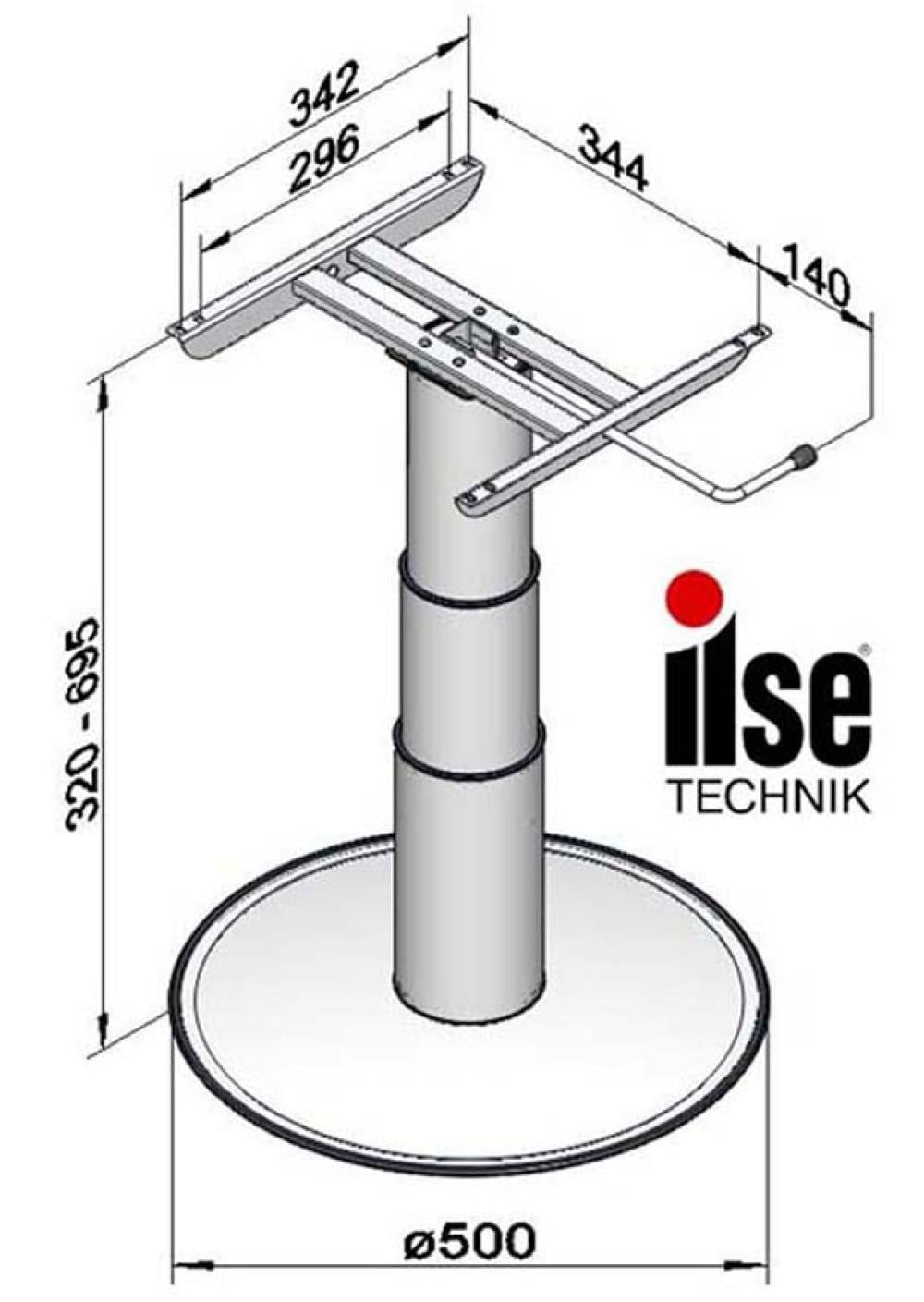 Ilse Technik 7037G06 Karavan ve Tekne Teleskopik Masa Ayağı