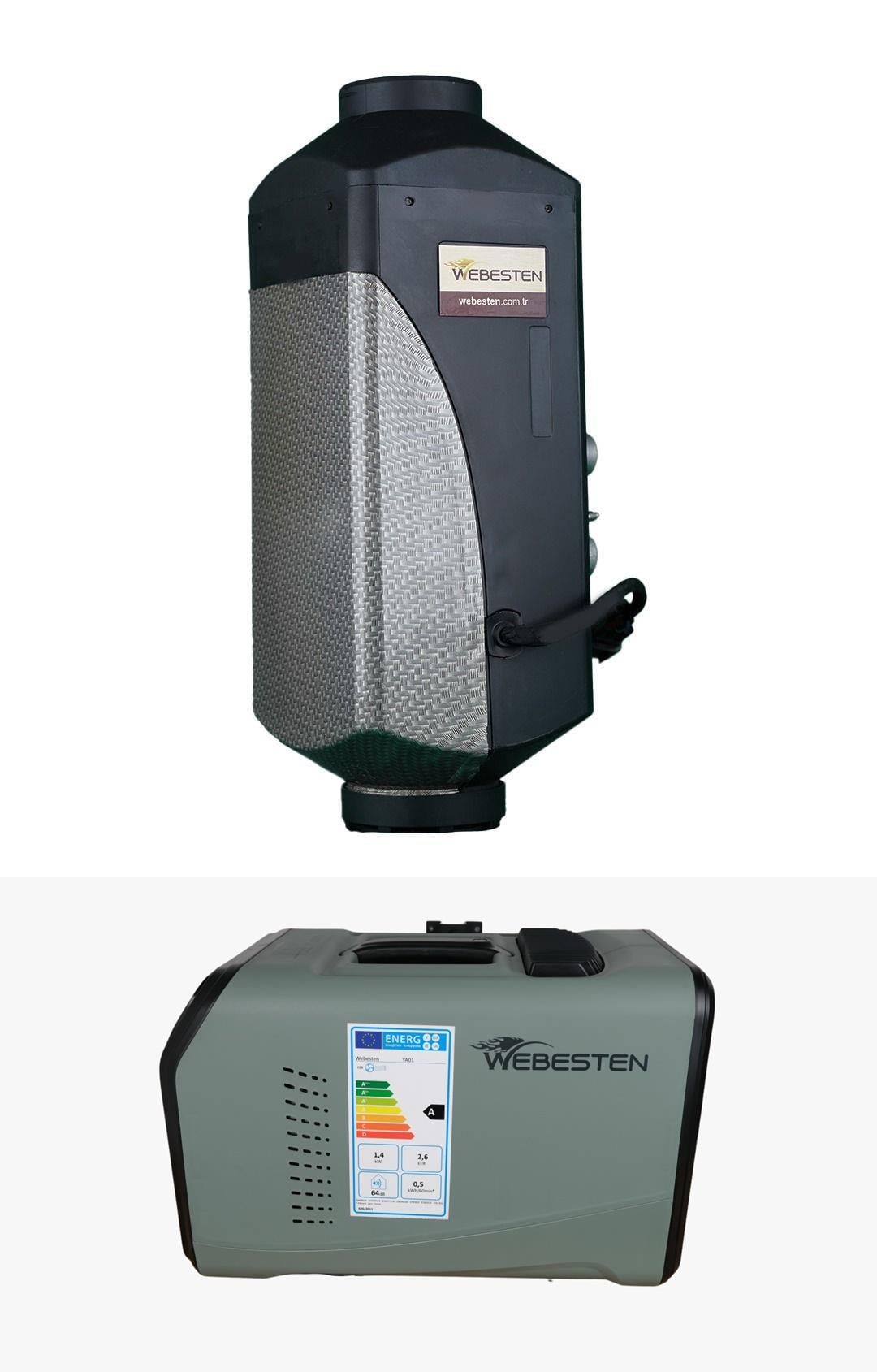 Webesten 12-24 volt 5 kw dizel ısıtıcı + Webesten Taşınabilir Klima 220V 5100BTU