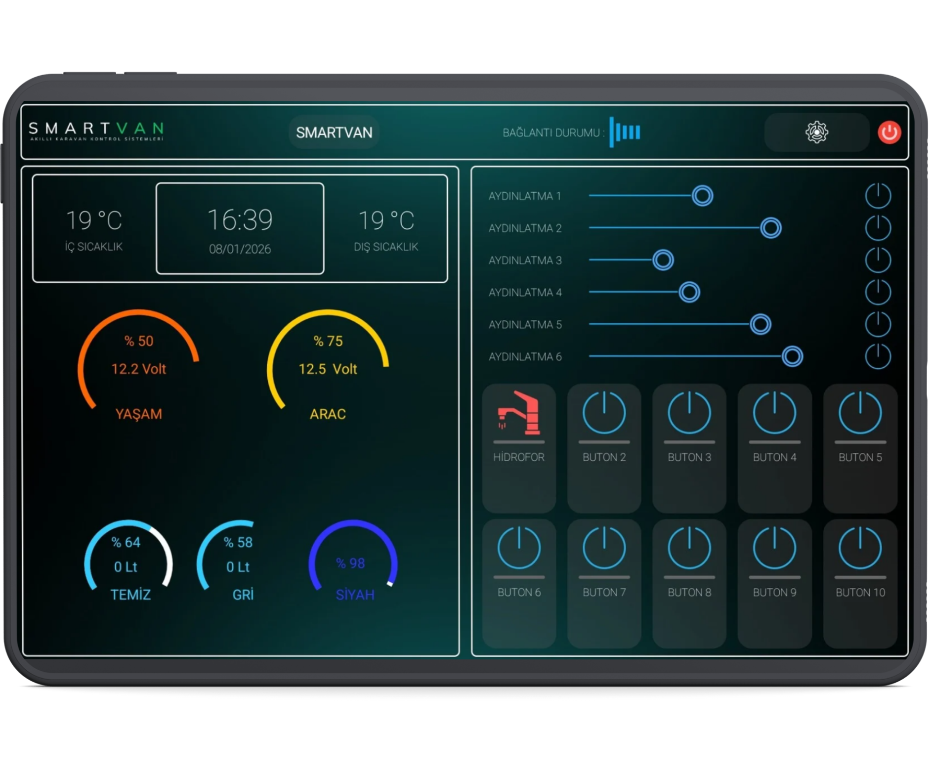 SMARTVAN BRAND(16ch) AKILLI KARAVAN KONTROL SİSTEMİ
