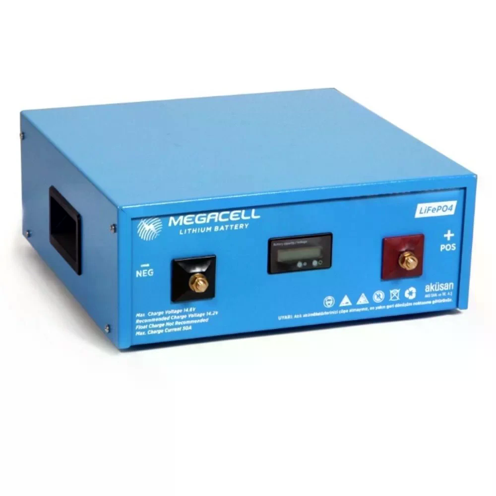 Megacell LiFePO4 25.6V 100Ah Lityum Demir Fosfat Akü (Bluetooth)
