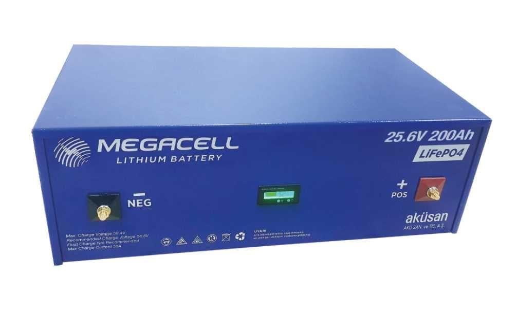 Megacell 25.6V 200Ah LiFePO4 Lityum Demir Fosfat Akü