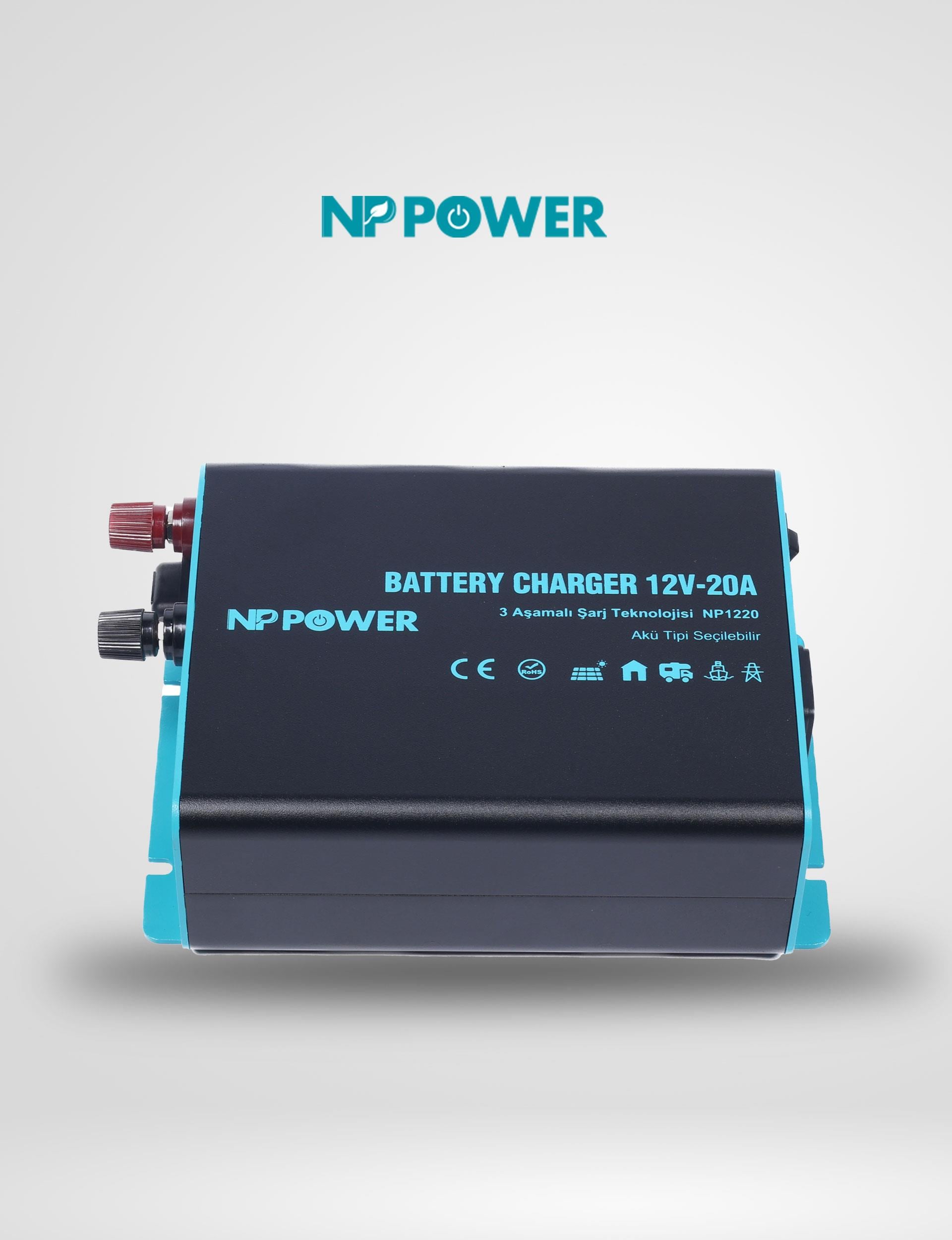NP Power 12 Volt 20 Amper Akü Şarj Cihazı