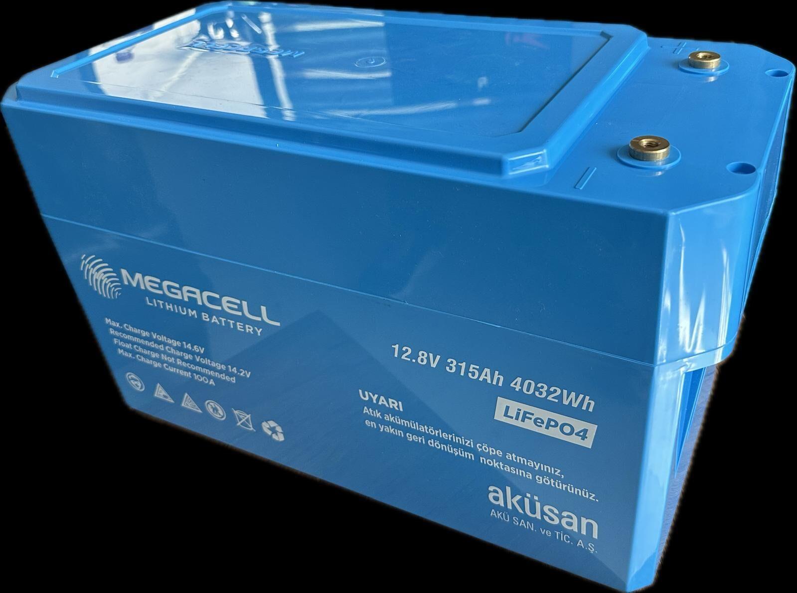 Megacell 12.8V 315Ah LiFePO4 Lityum Demir Fosfat Akü (Bluetoothlu) (ABS)