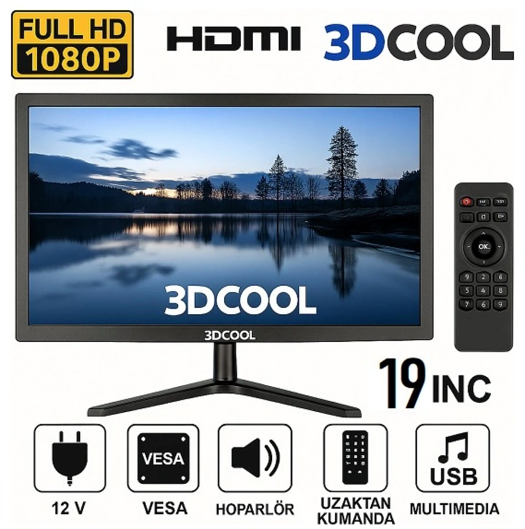 MELLİFERA 12V Led 1080P FULL HD Monitör TV