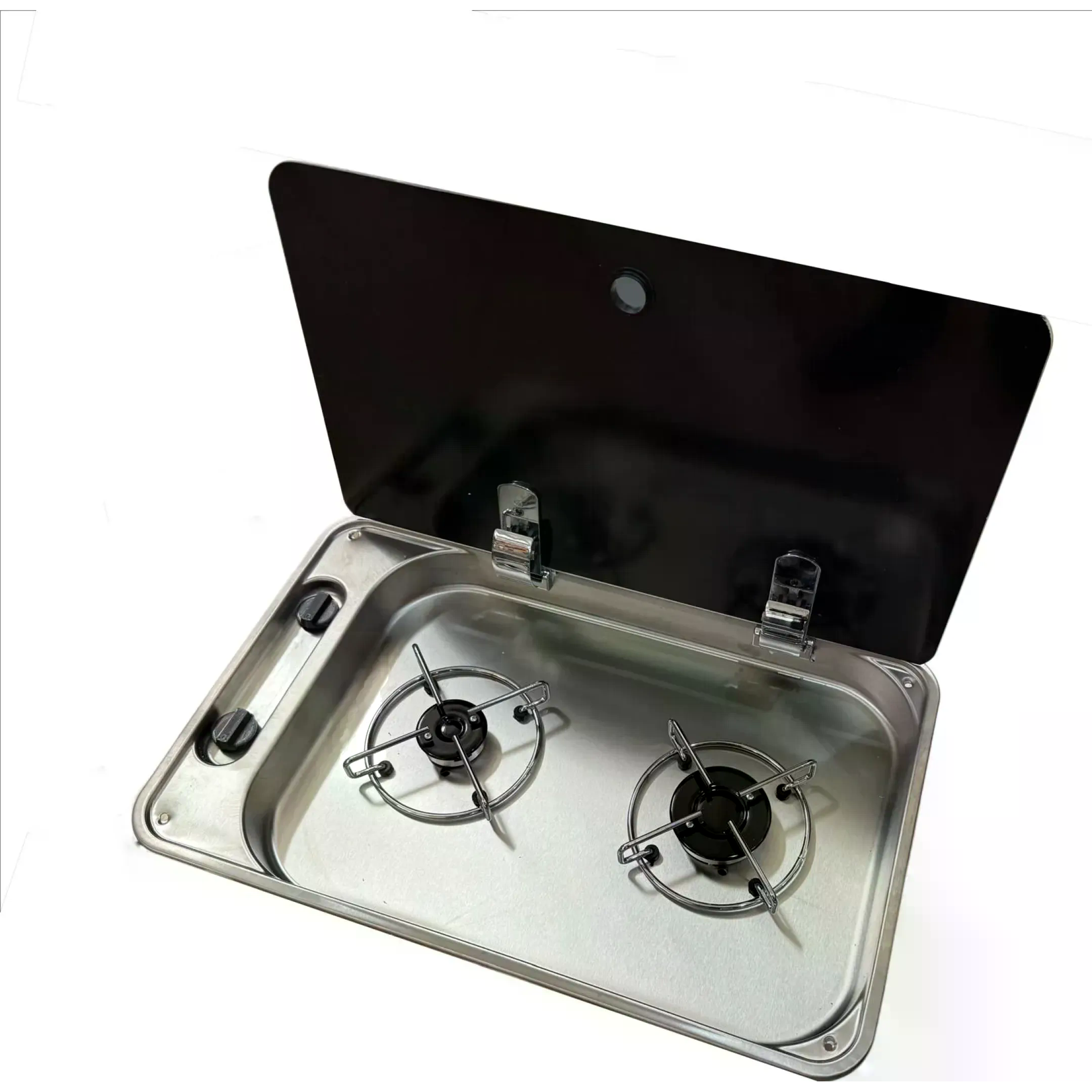 C3353TS İki Gözlü Krom Cam Kapaklı Ocak 33x53 Cm